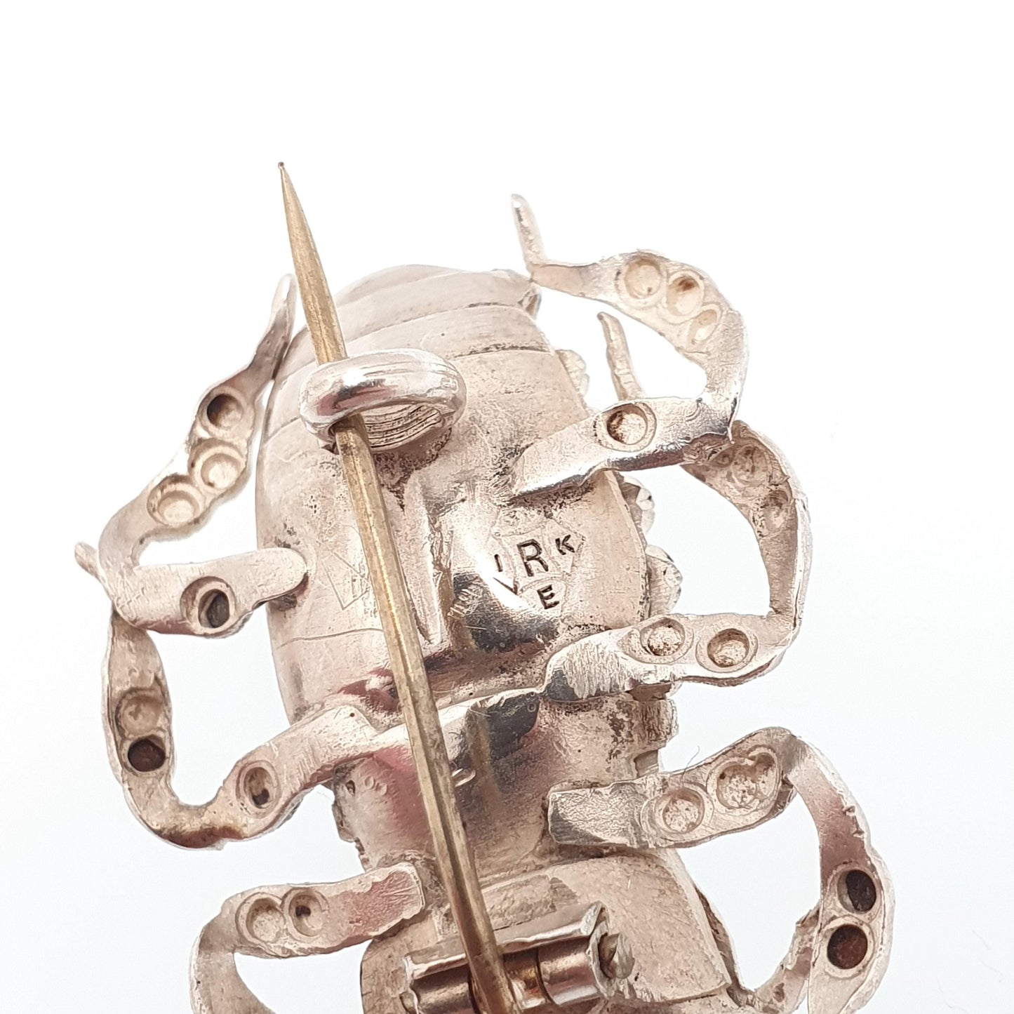 Antique Victorian Solid Silver Scarab Beetle Brooch 1883 Kite Lozenge Egyptian Revival Insect Bug Vintage Egypt Large Jewelry Jewellery