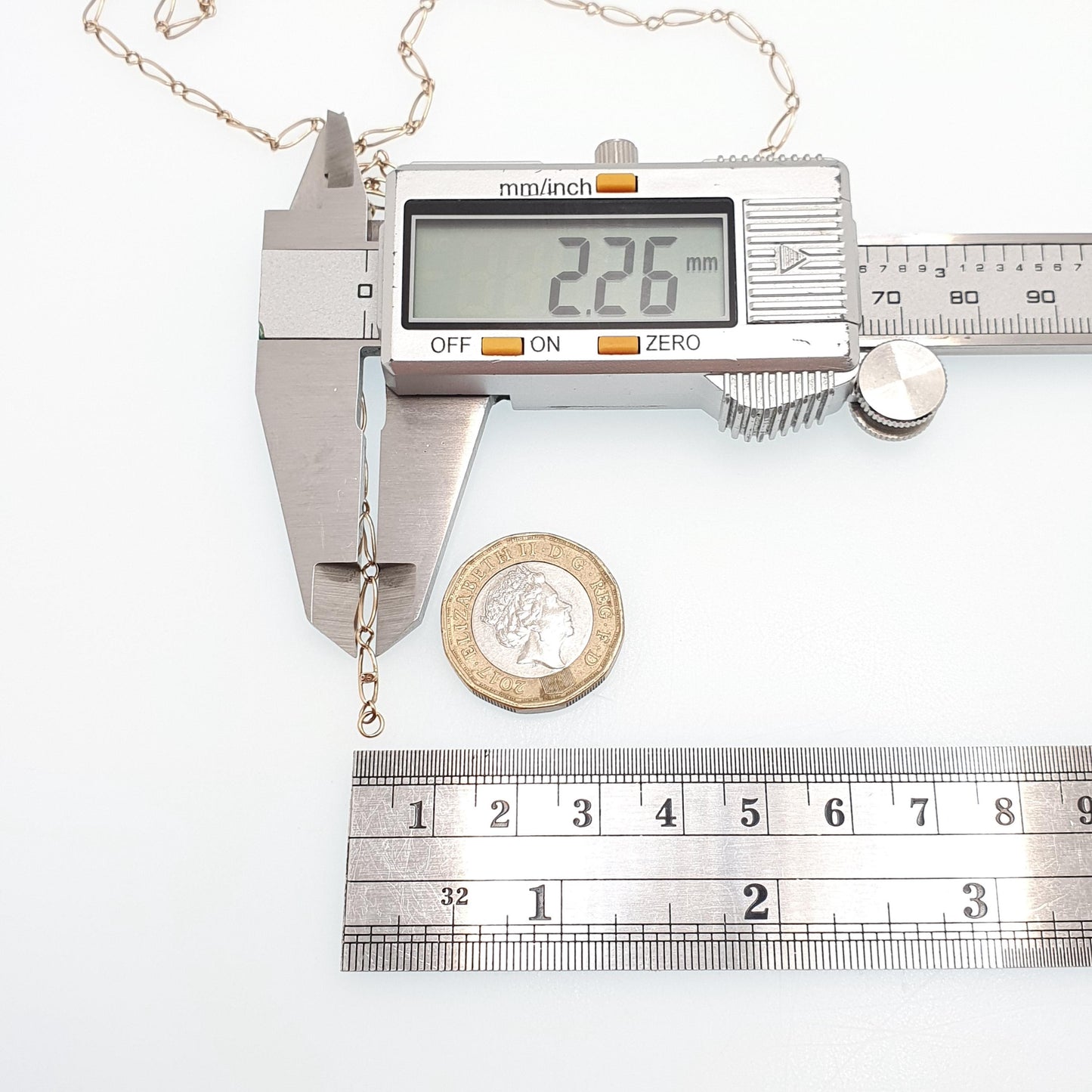 Antique 9ct 9k Gold Chain Necklace Victorian Figaro Staple Curb Style 47cm 18.5" 3.44g Yellow Solid Vintage Womens Mens Jewelry Jewelry