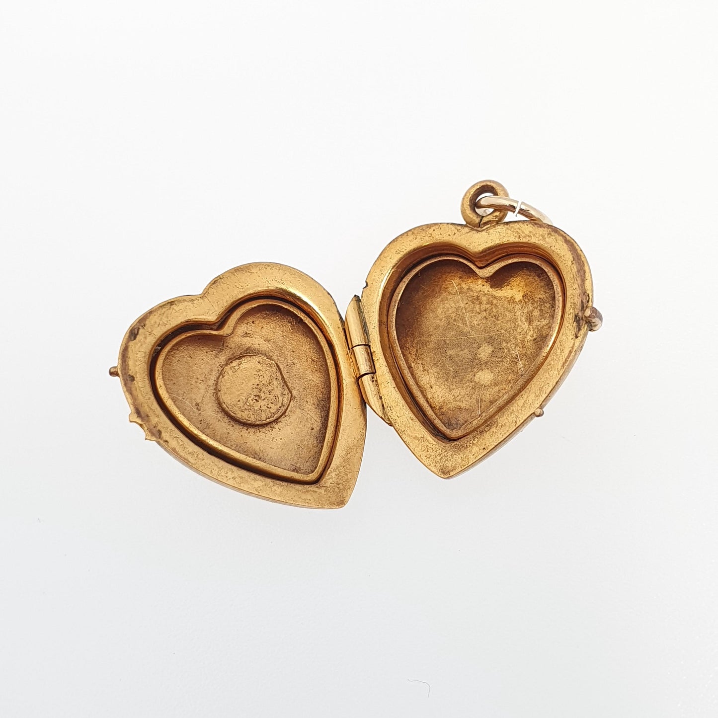 Antique Gold Filled Diamond Heart Locket Necklace Victorian Rolled Gold Genuine Gemstone Pendant Vintage Jewellery Jewelry