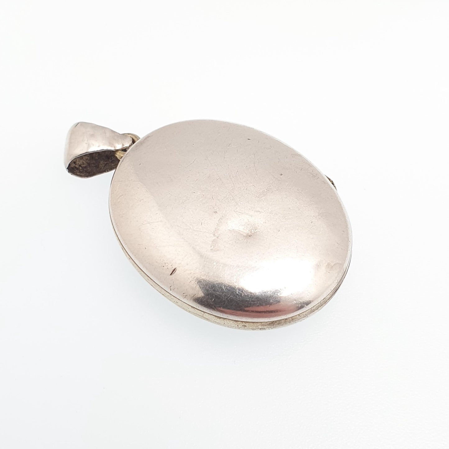 Antique Solid Silver Victorian Locket Oval Engraved Back and Front Necklace Vintage Pendant Womens Jewelry Jewellery