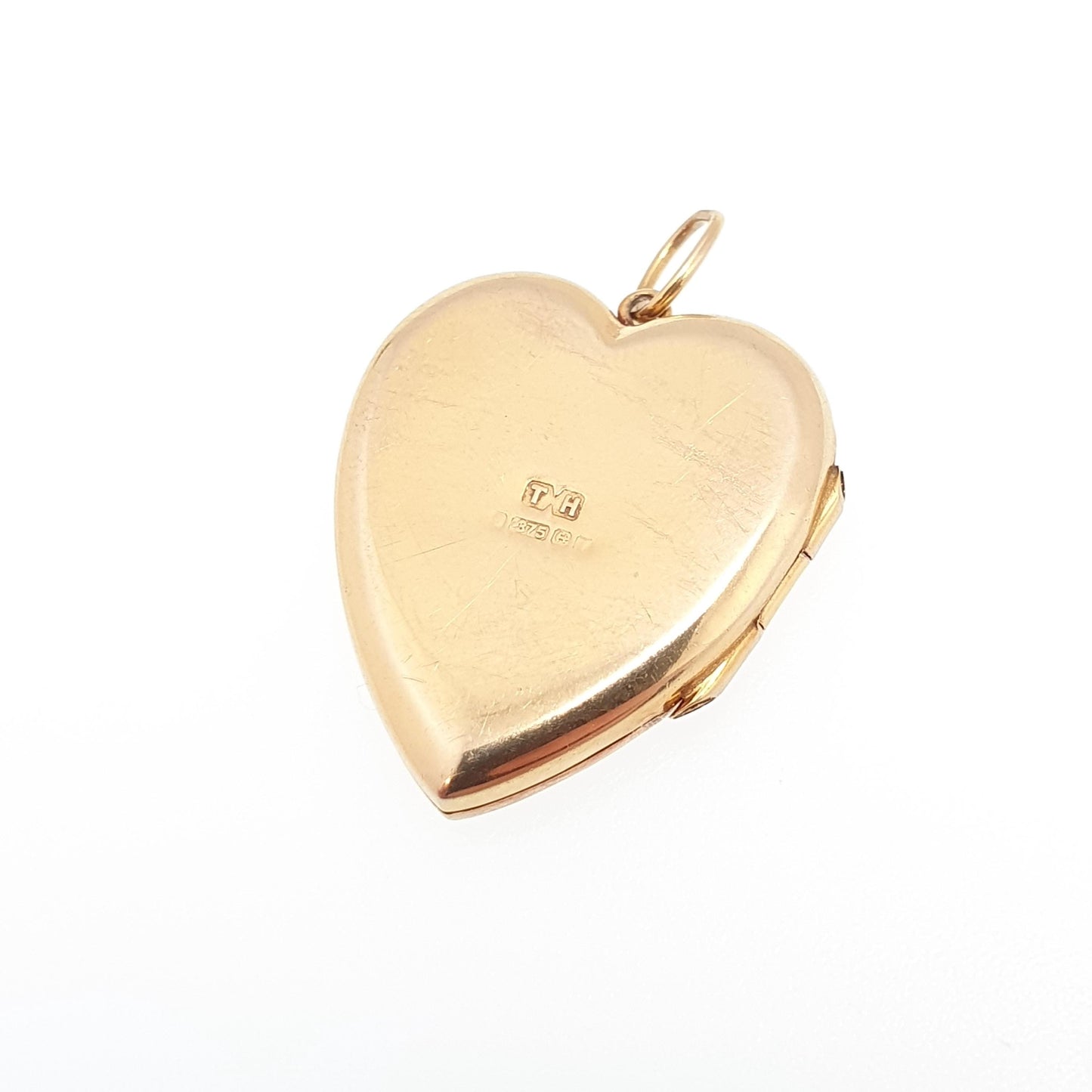 Vintage Solid 9k 375 Gold Heart Locket All 9ct 9 Carat Necklace Hand Engraved Cute Photo Picture Pendant