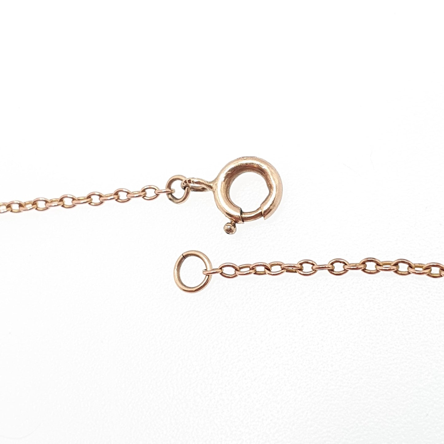Antique 9ct 375 Rose Gold Chain Necklace Cable Trace Link Victorian 57cm 22.4" 2.66g Solid 9k Vintage Jewelry Jewelry