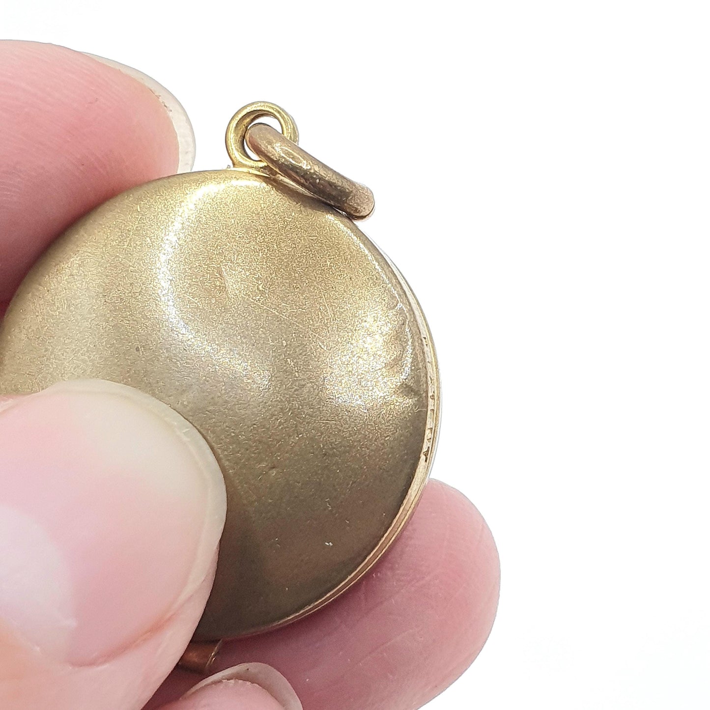 Antique Victorian Gold Gilt Diamond Paste Locket Round Star Centre 1800s Necklace Jewelry Womens Jewellery
