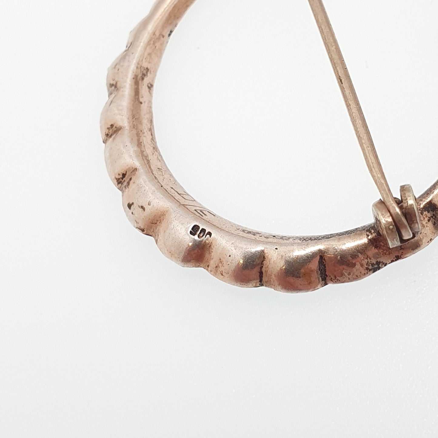 Antique Crescent Moon Solid Silver Brooch Victorian Diamond Paste Foiled Backs Sparkly Celestial Jewelry Jewellery Vintage Moons