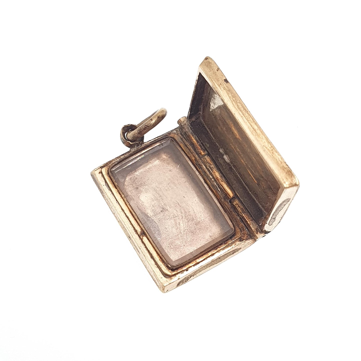 Antique 9ct 9k Gold Book Locket Pendant Victorian Solid 375 Back & Front Picture Photo Vintage Necklace Jewelry Womens Jewellery