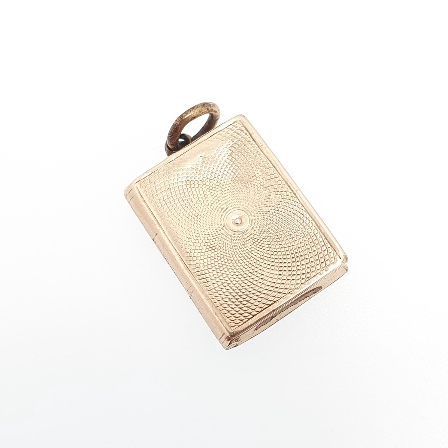 Antique 9ct 9k Gold Book Locket Pendant Victorian Solid 375 Back & Front Picture Photo Vintage Necklace Jewelry Womens Jewellery