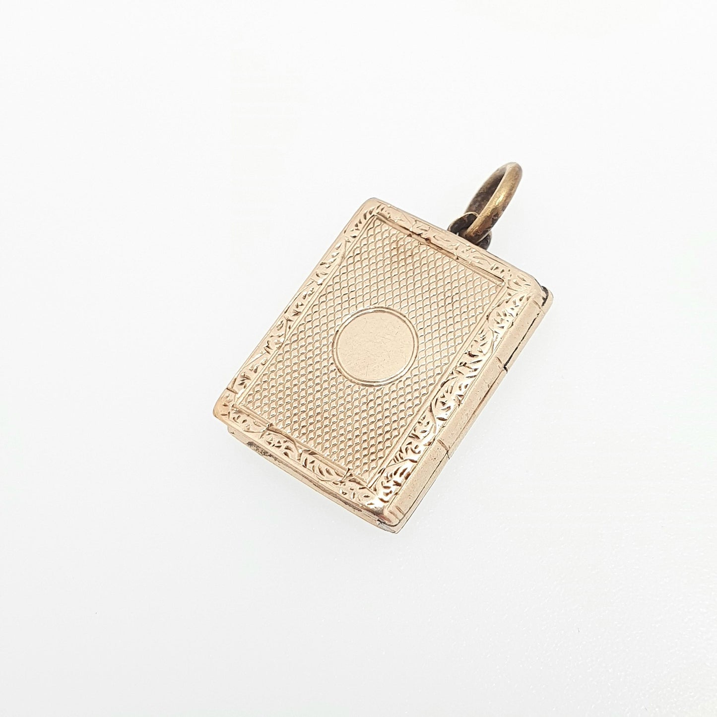 Antique 9ct 9k Gold Book Locket Pendant Victorian Solid 375 Back & Front Picture Photo Vintage Necklace Jewelry Womens Jewellery