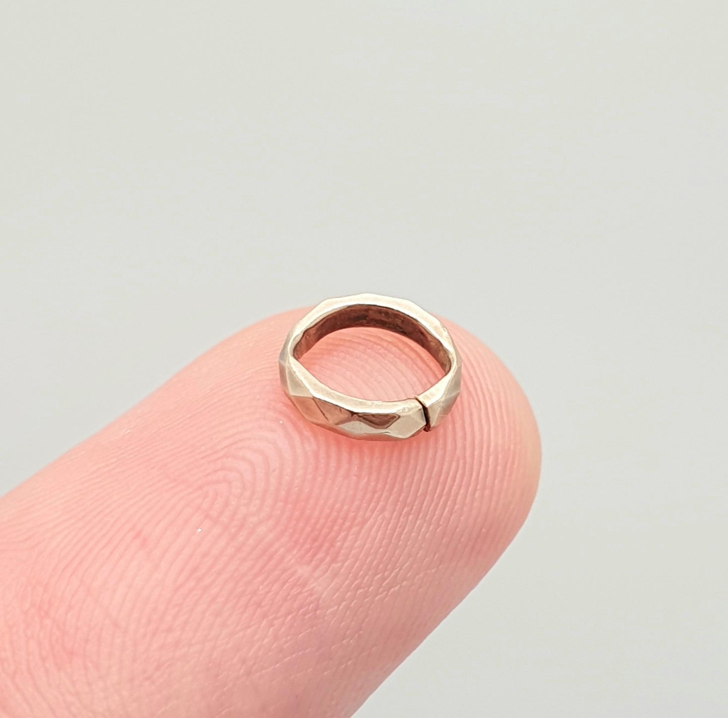 Antique 9k 9ct Gold Jump Ring Faceted Genuine Victorian Early 1800s Solid 375 Angled Split Open Jewellery Findings Upcycle Women