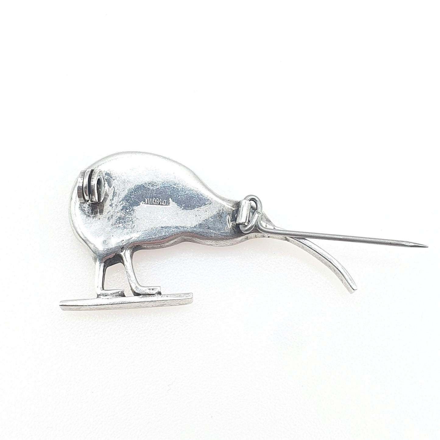 Old Vintage Sterling Silver Kiwi Bird Brooch Abalone Shell NZ New Zealand National Birds Unisex Jewelry Jewellery Bird Animal