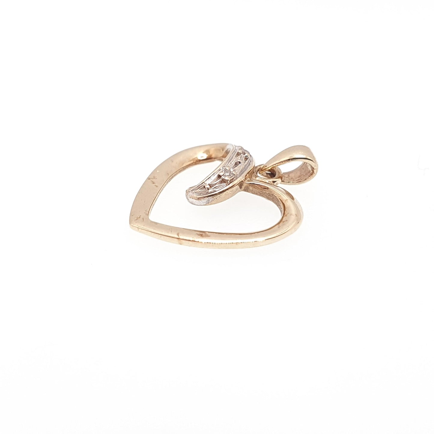 Vintage 9ct 9k Gold Heart Diamond Pendant Genuine Diamonds Gemstone Necklace Solid 375 Love Womens Jewelry Jewellery
