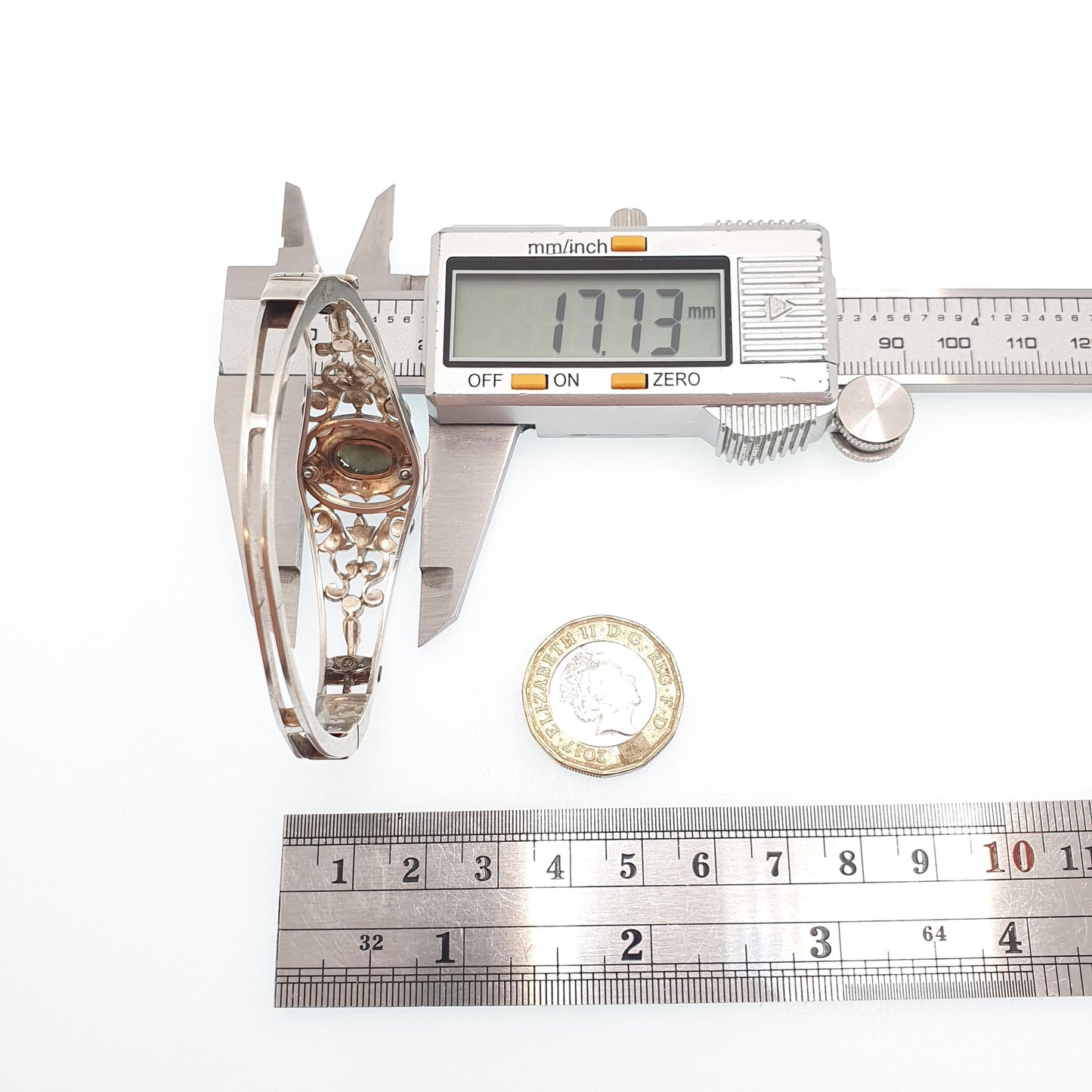 Antique Solid Silver Cats Eye Seed Pearl Bracelet Victorian Bangle Belle Epoque Handmade 19.00g Vintage Jewelry Jewellery