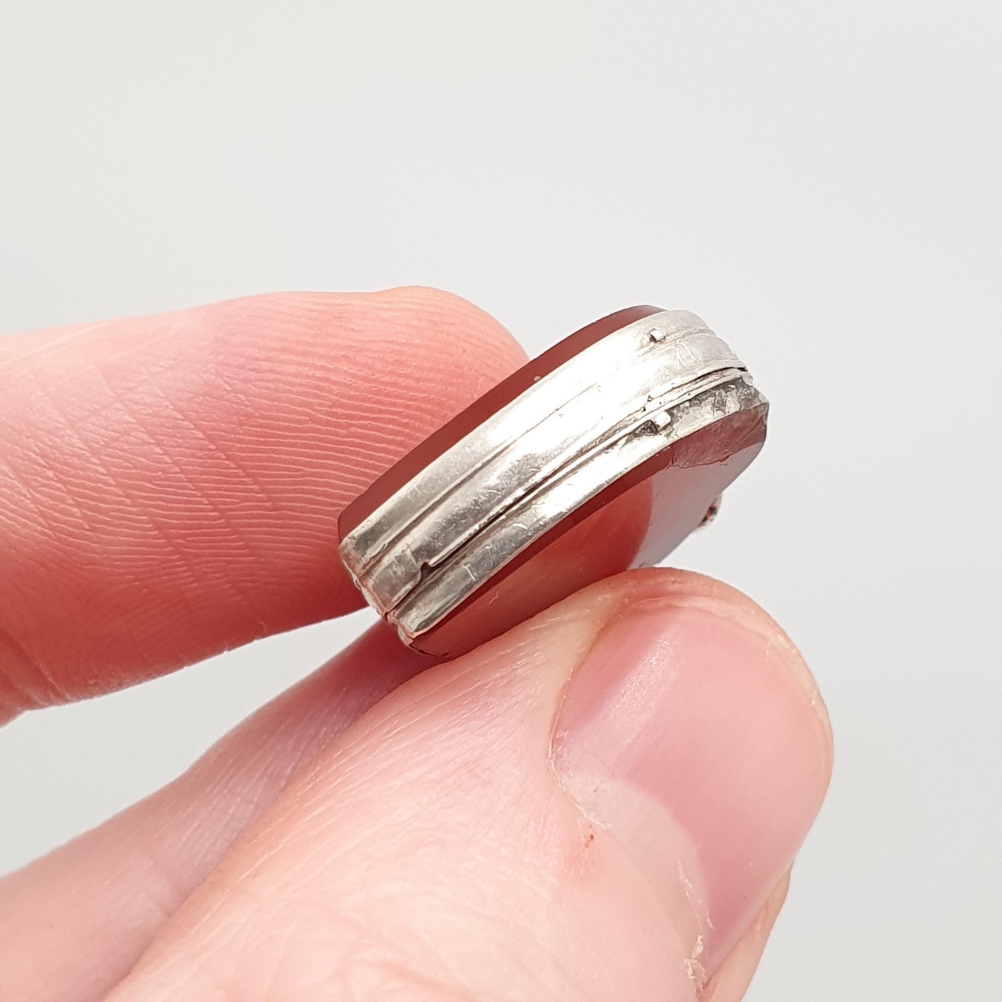 Antique Victorian Solid Silver Agate Locket Heart Pendant Necklace Genuine Gemstone Vintage Jewelry Jewellery