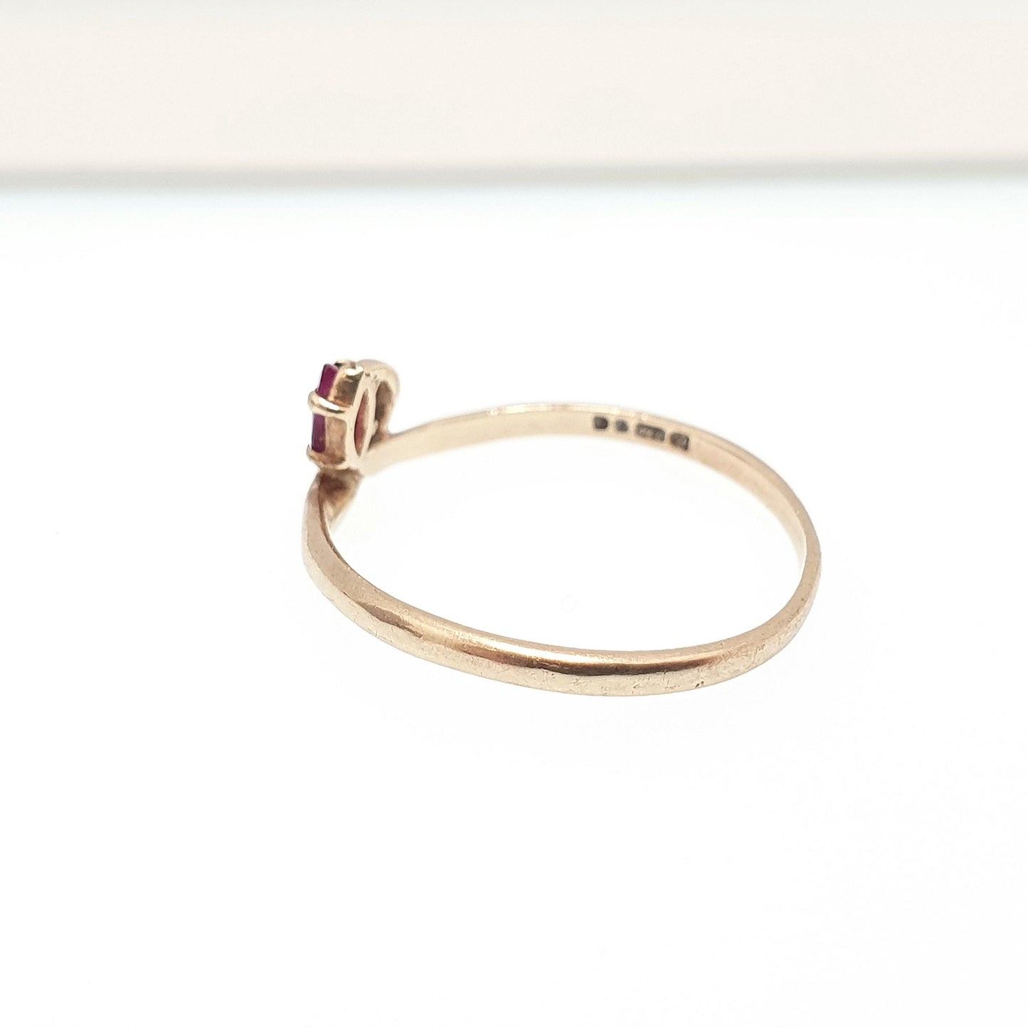 Vintage 9k 9ct Gold Ruby Ring Solid 375 9kt Pear Cut Red Gemstone Genuine Real Snake Womens Jewelry Jewellery