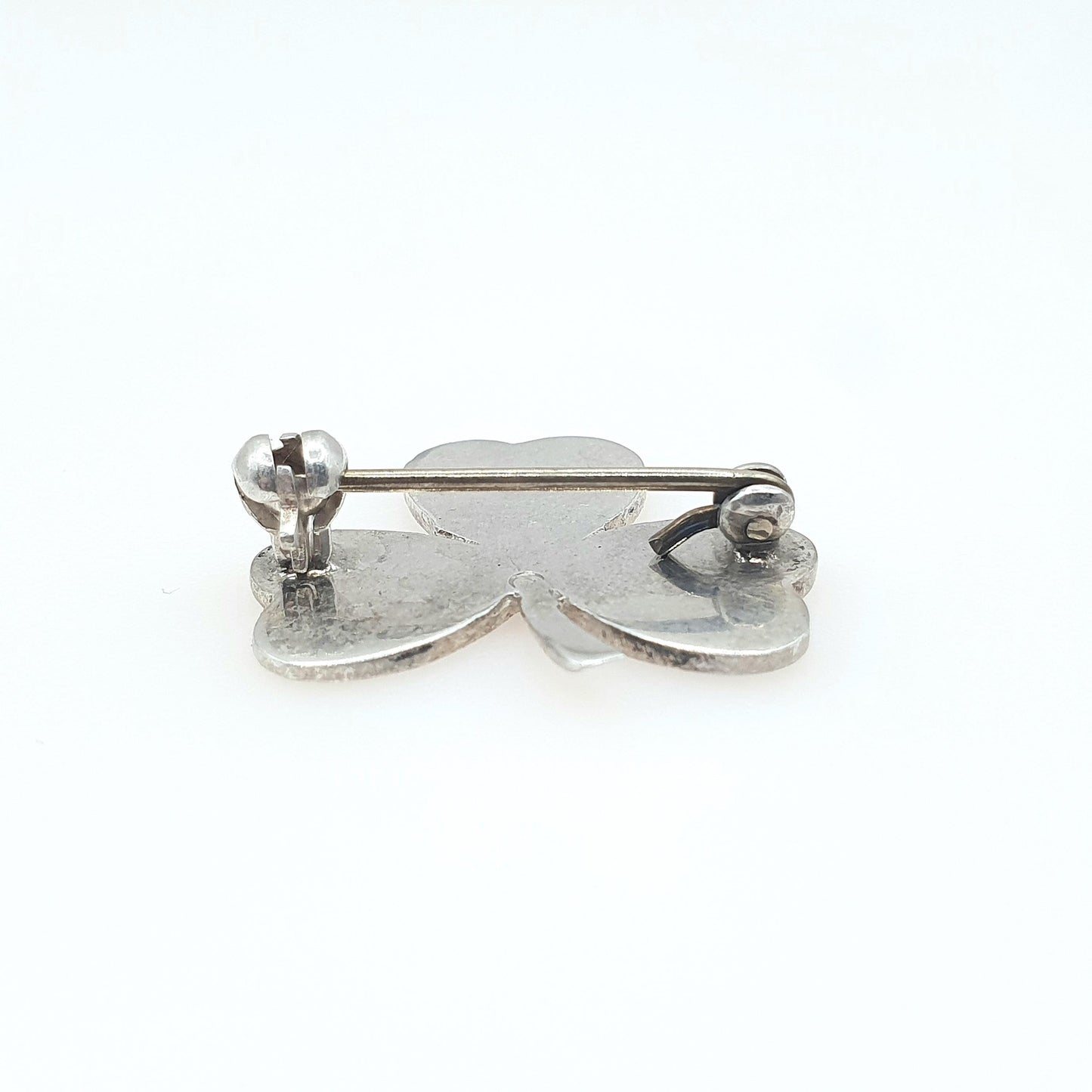 Vintage Sterling Silver Connemara Marble Clover Brooch Irish Lucky Dublin Three Leaf Green Shamrock Celtic Gaelic Jewelry Jewellery