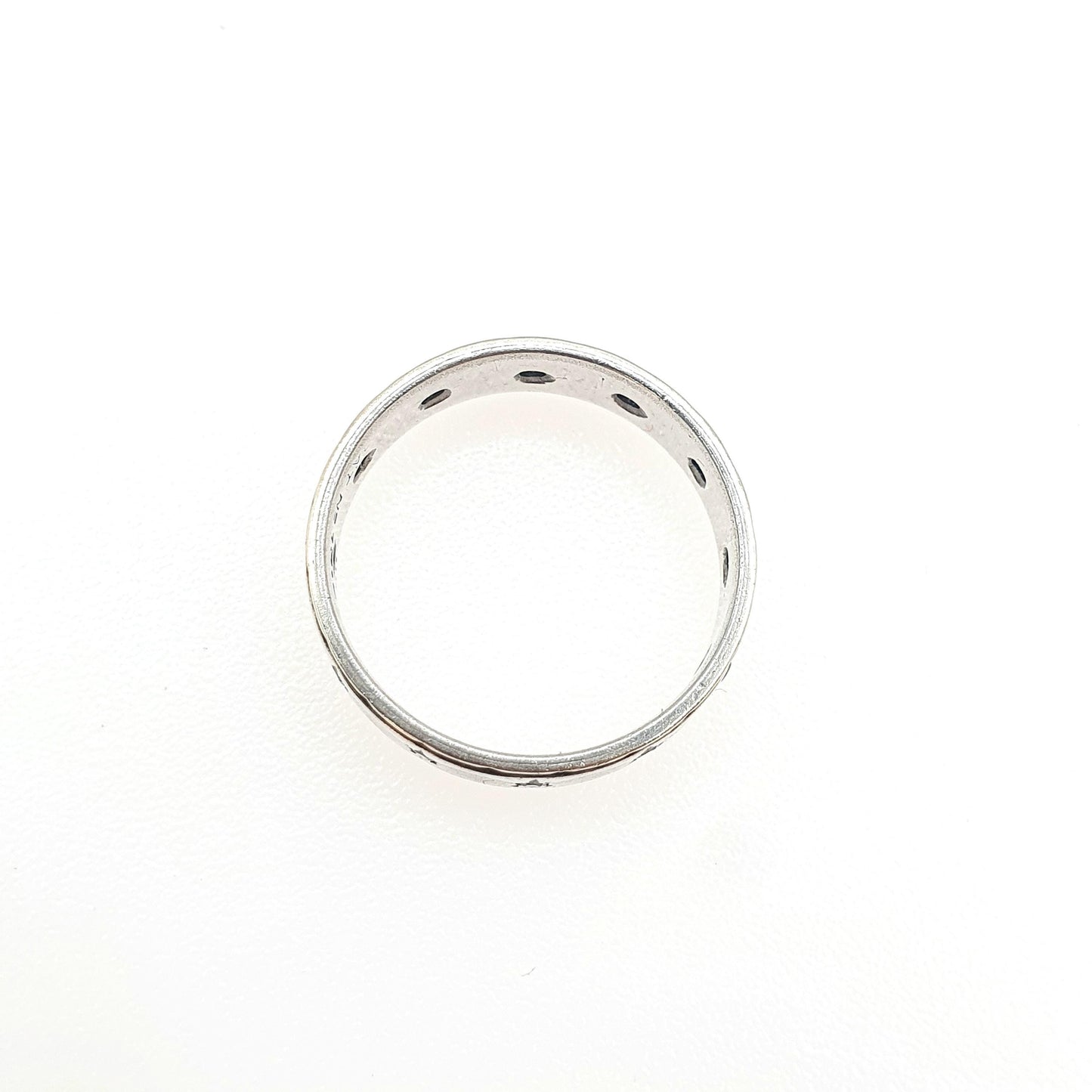 Antique Art Deco 9ct Gold & Silver Eternity Ring White Spinel Art Deco Vintage 1920s Sparkly Womens Unisex Jewelry Jewellery