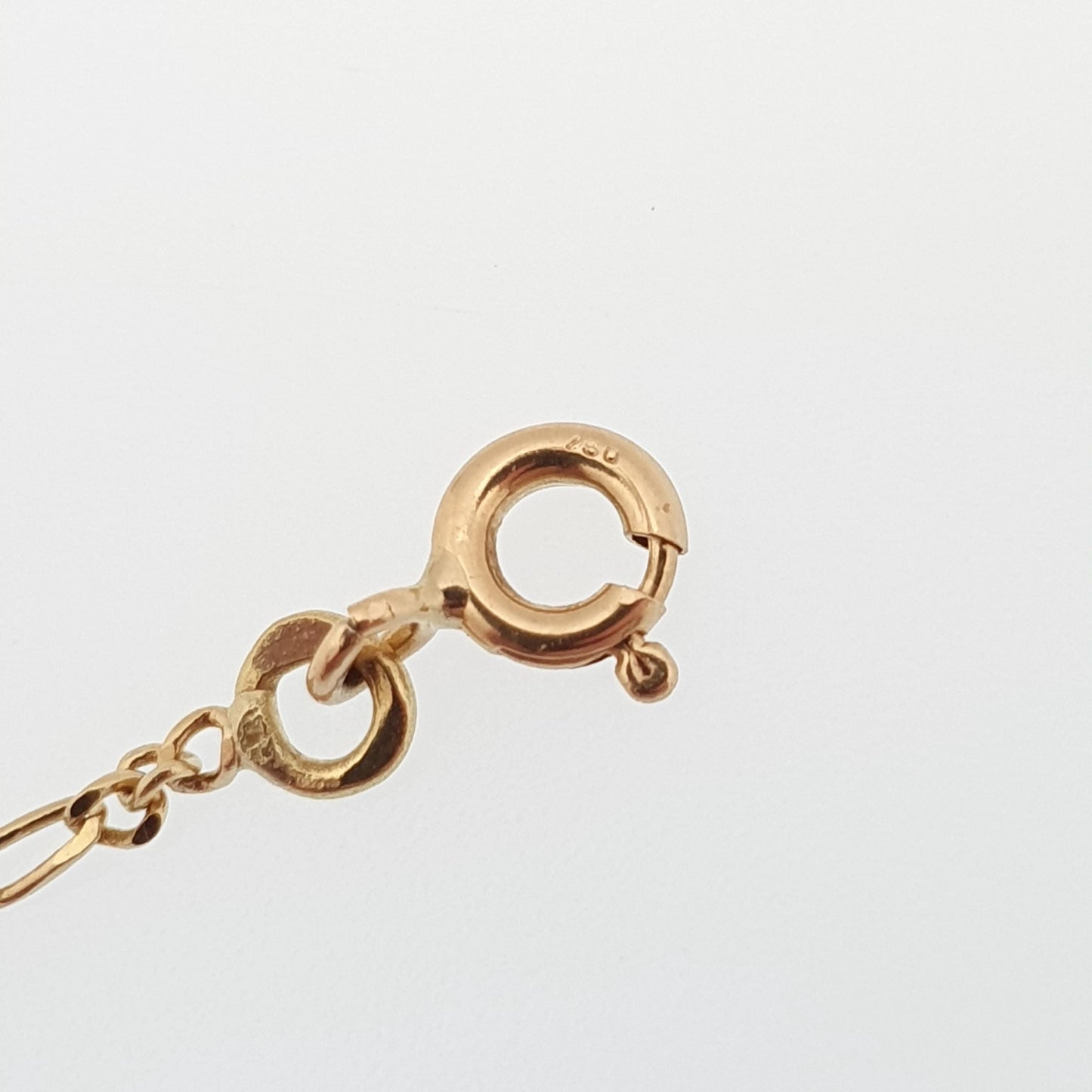 Vintage 18k 18ct Gold Chain Necklace Figaro Link Curb 43cm 16.9" 3.02g Yellow Solid 18 Carat Mens Womens Jewelry Jewellery