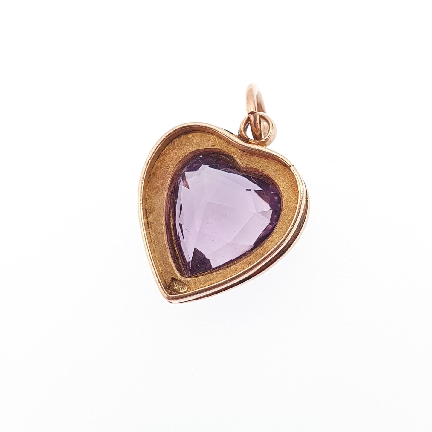 Antique Victorian 9ct Gold Amethyst Heart Pendant Seed Pearl Necklace Puffer Heart Cut Solid 9k 375 9kt Jewelry Jewellery
