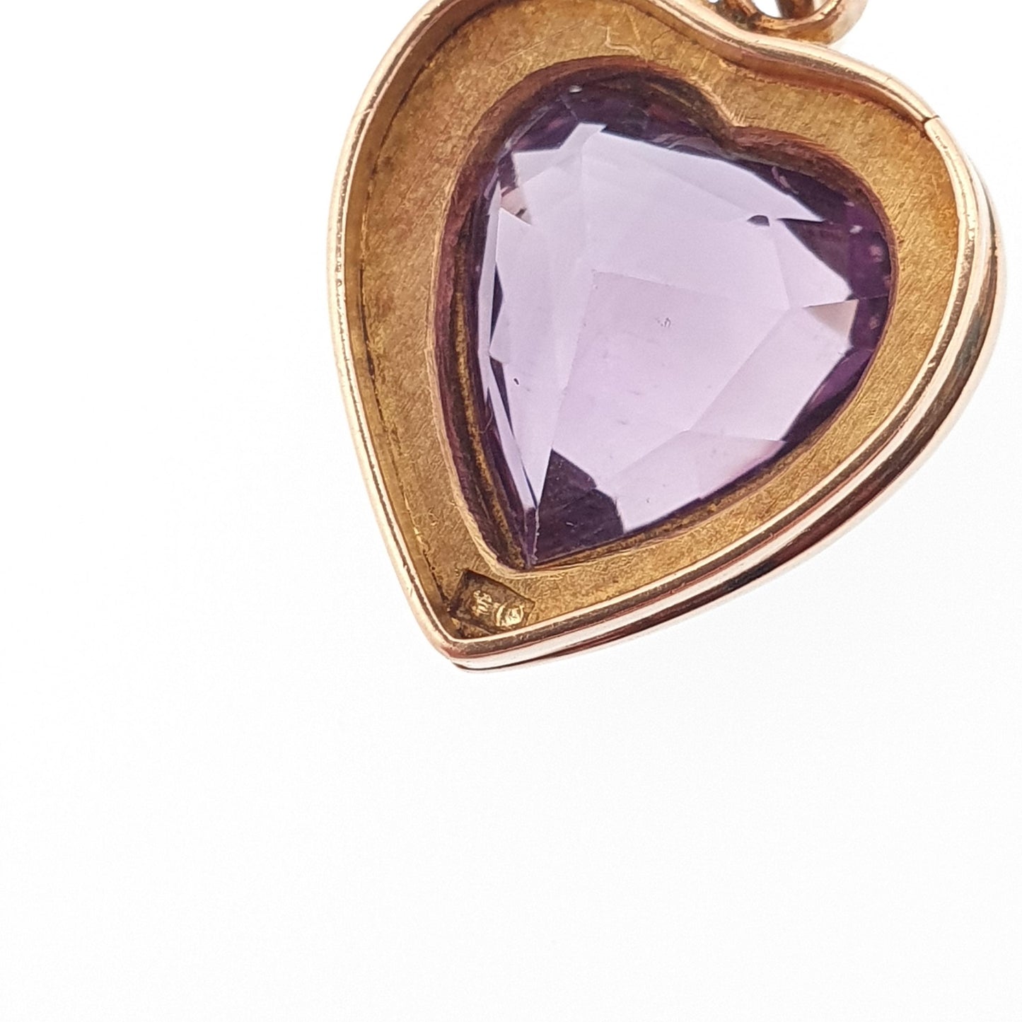 Antique Victorian 9ct Gold Amethyst Heart Pendant Seed Pearl Necklace Puffer Heart Cut Solid 9k 375 9kt Jewelry Jewellery