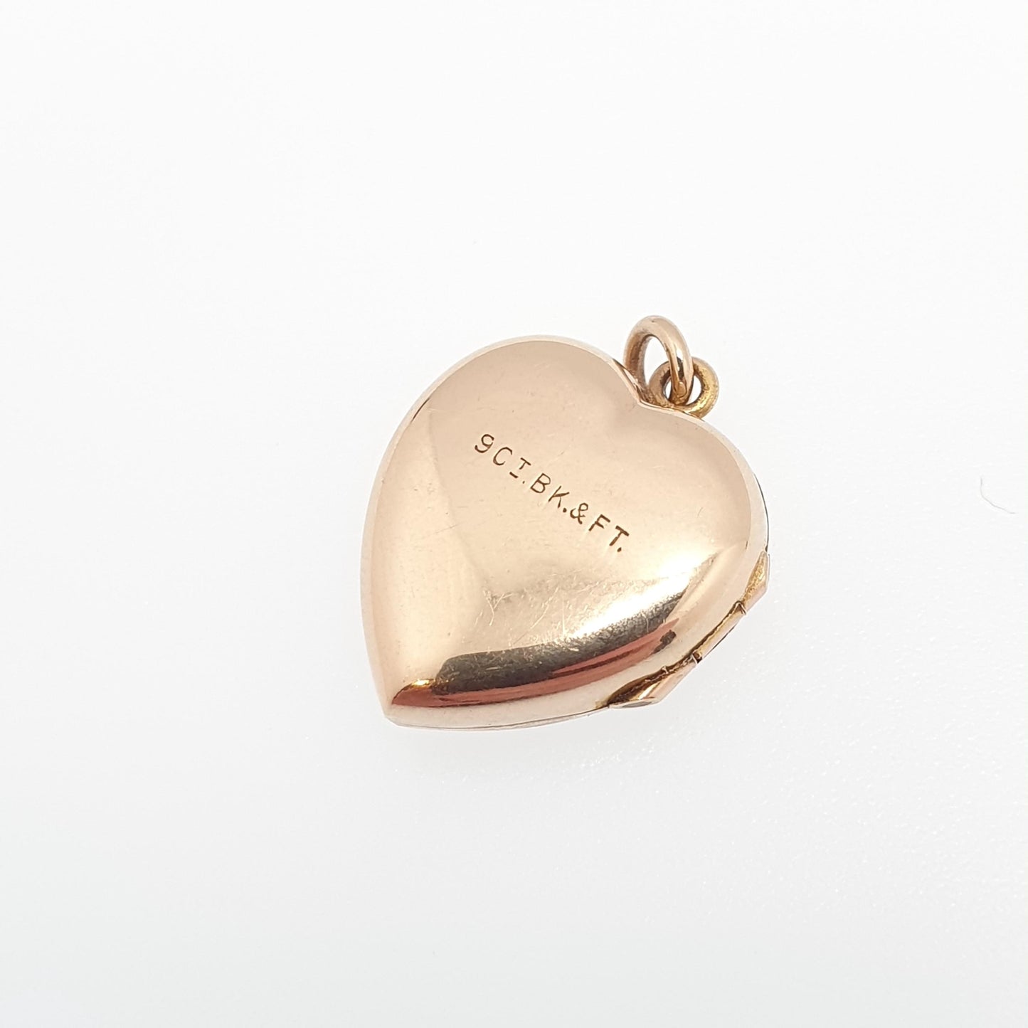 Antique 9ct 9k Gold Heart Locket Sunburst Art Deco Solid Yellow Gold Back & Front Engraved 1920s Necklace Photo Pendant Jewelry Jewellery