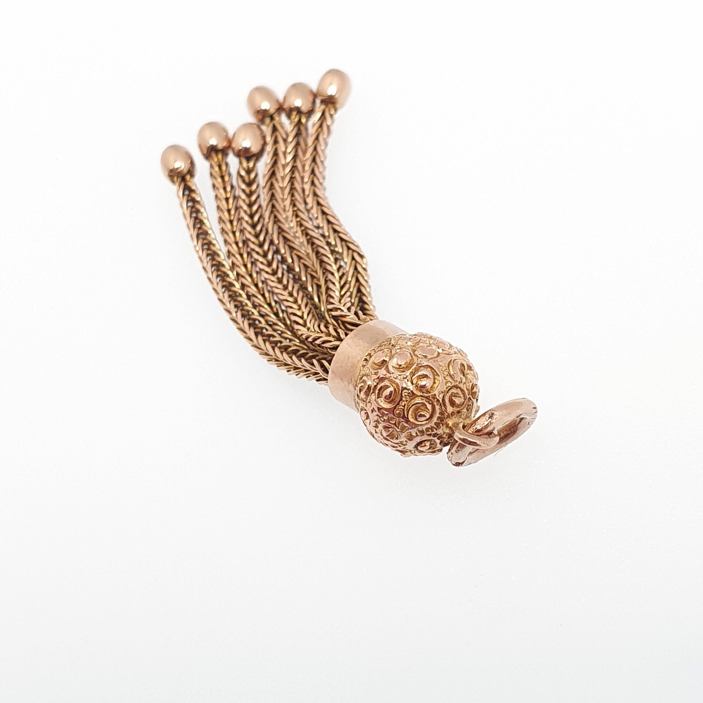 Antique 9ct Gold Tassel Fob Victorian Necklace Pendant Solid 9k 9kt Yellow Charm 1800s Genuine Albert Albertina Vintage