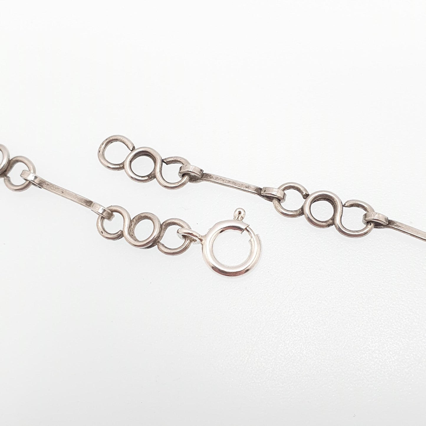 Antique Solid Silver Chain Necklace Arts and Crafts Victorian Round Rolo Link 68cm 26.7" 14.67g Long Womens Jewellery Jewelry