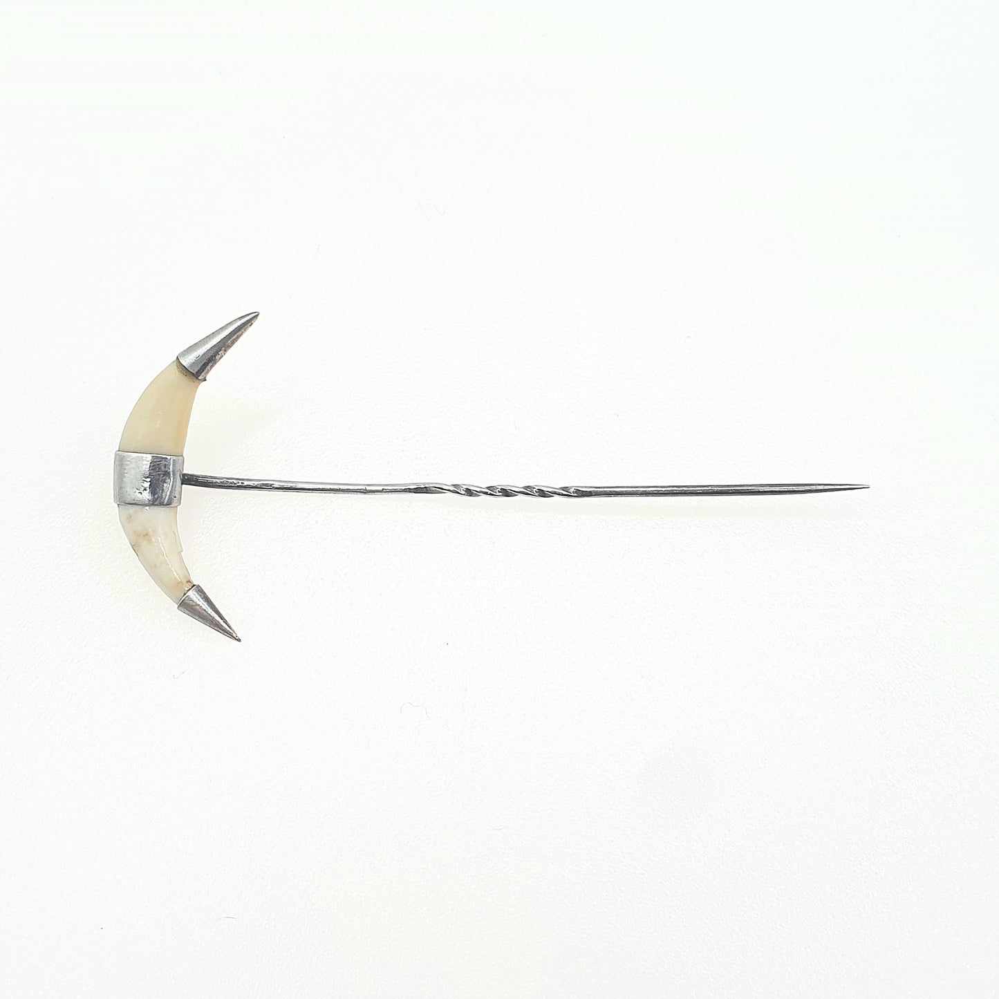 Antique Victorian Solid Silver Tooth Claw Stick Pin Lapel Pin Fang Hunting Unisex Jewelry Jewellery
