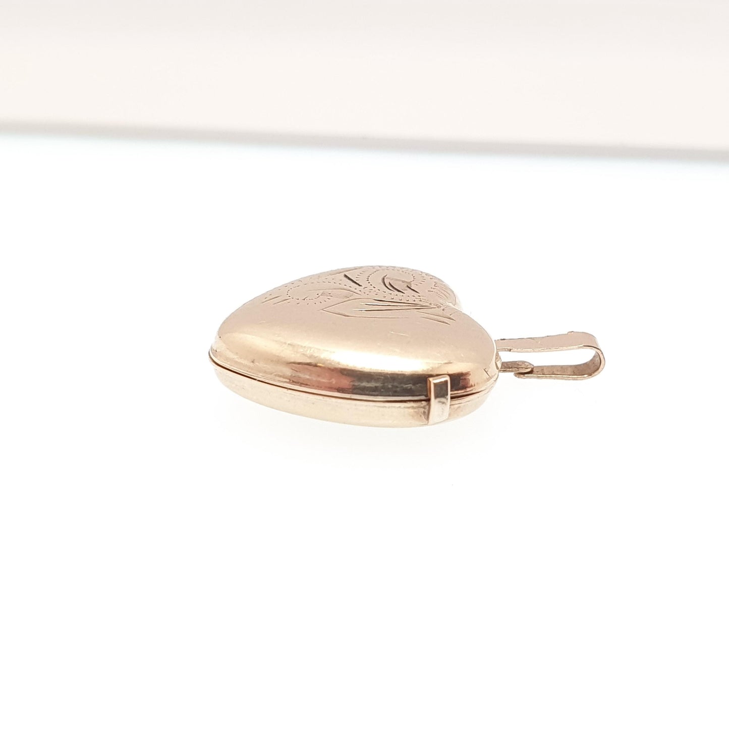 Vintage Solid 9k 375 Gold Heart Locket All 9ct Necklace Engraved Photo Picture Pendant Jewelry Jewellery