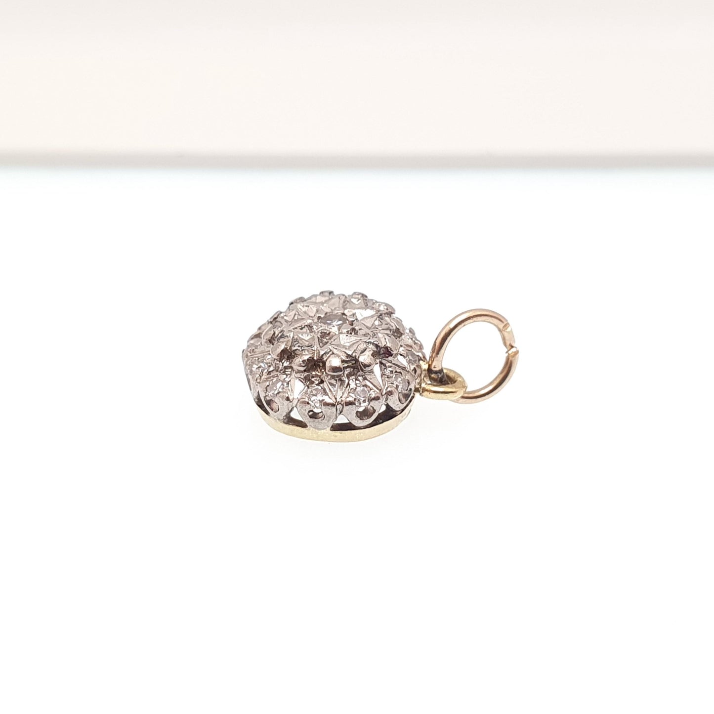 Antique 18ct Gold Diamond Pendant Star Cluster Necklace Solid 750 18k 18kt Natural Diamonds Gemstone Vintage