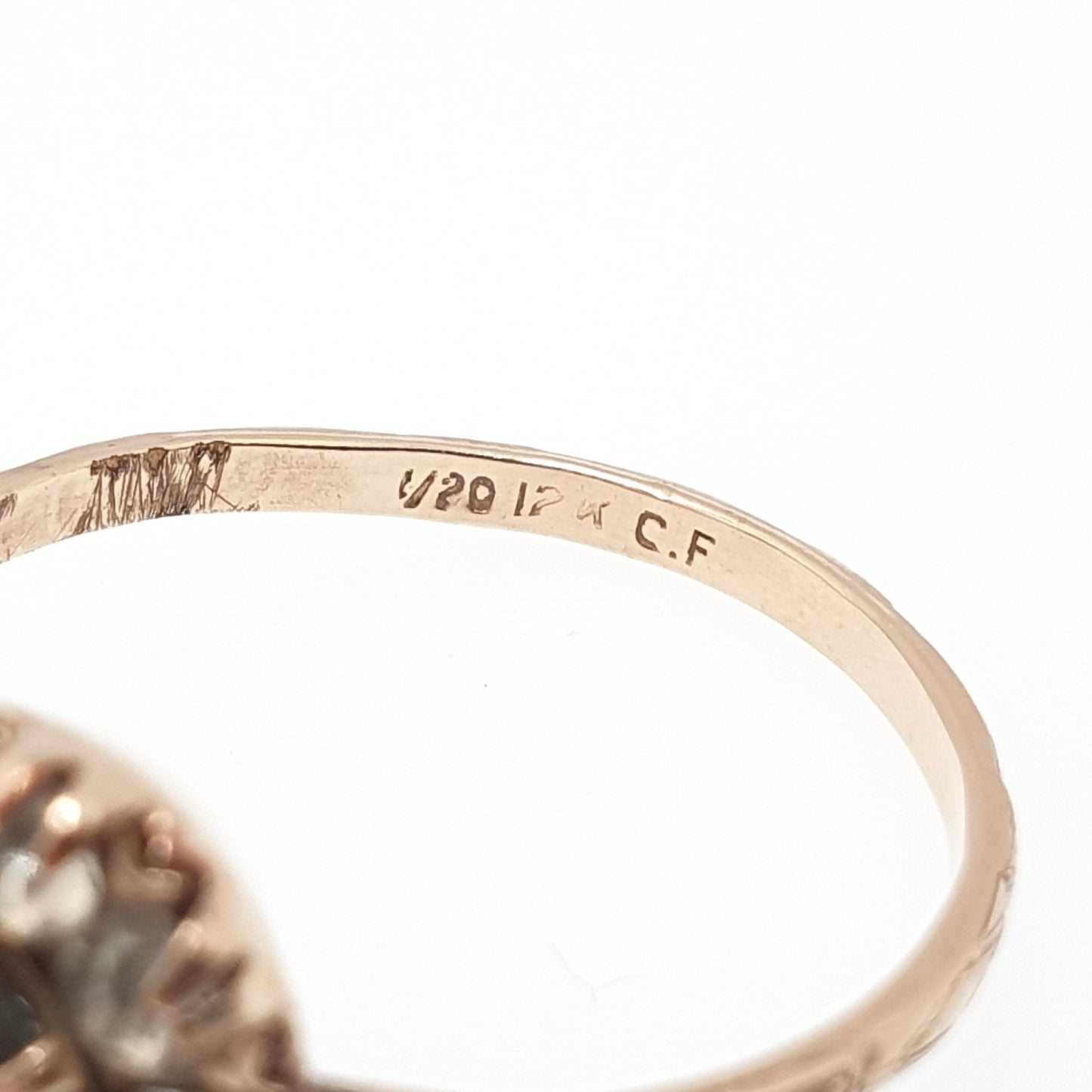 Antique Rolled Gold Peridot Paste Ring Victorian Olivine Tone Diamond Pastes Cluster Halo Filled Jewelry Jewellery