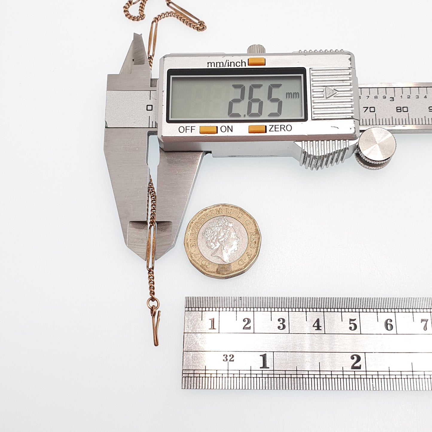 Antique Rolled Rose Gold Chain Necklace Bar & Curb Link 44cm 4.31g Filled Edwardian Vintage Jewelry Jewellery