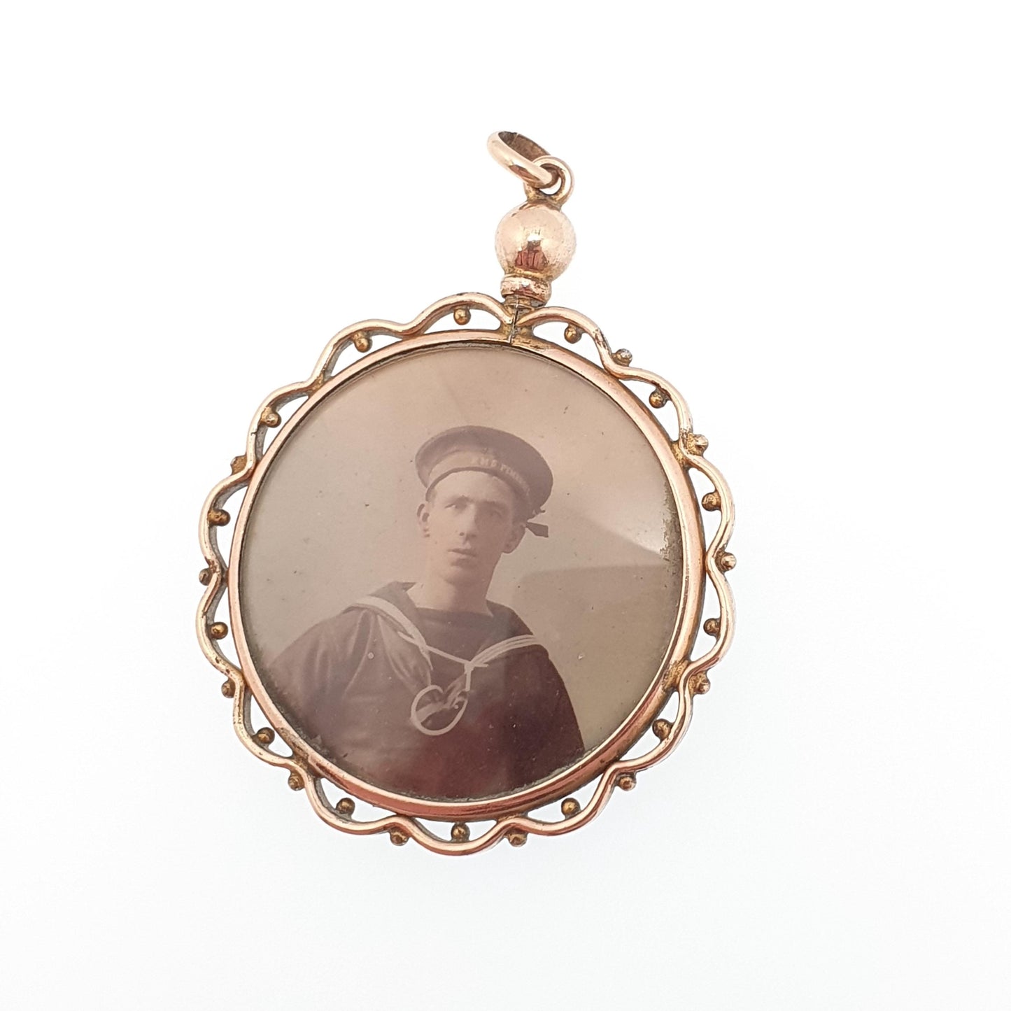 Antique Rose Rolled Gold Locket Picture Pendant Gold Filled Double Sided Round Circle Necklace Photo Vintage