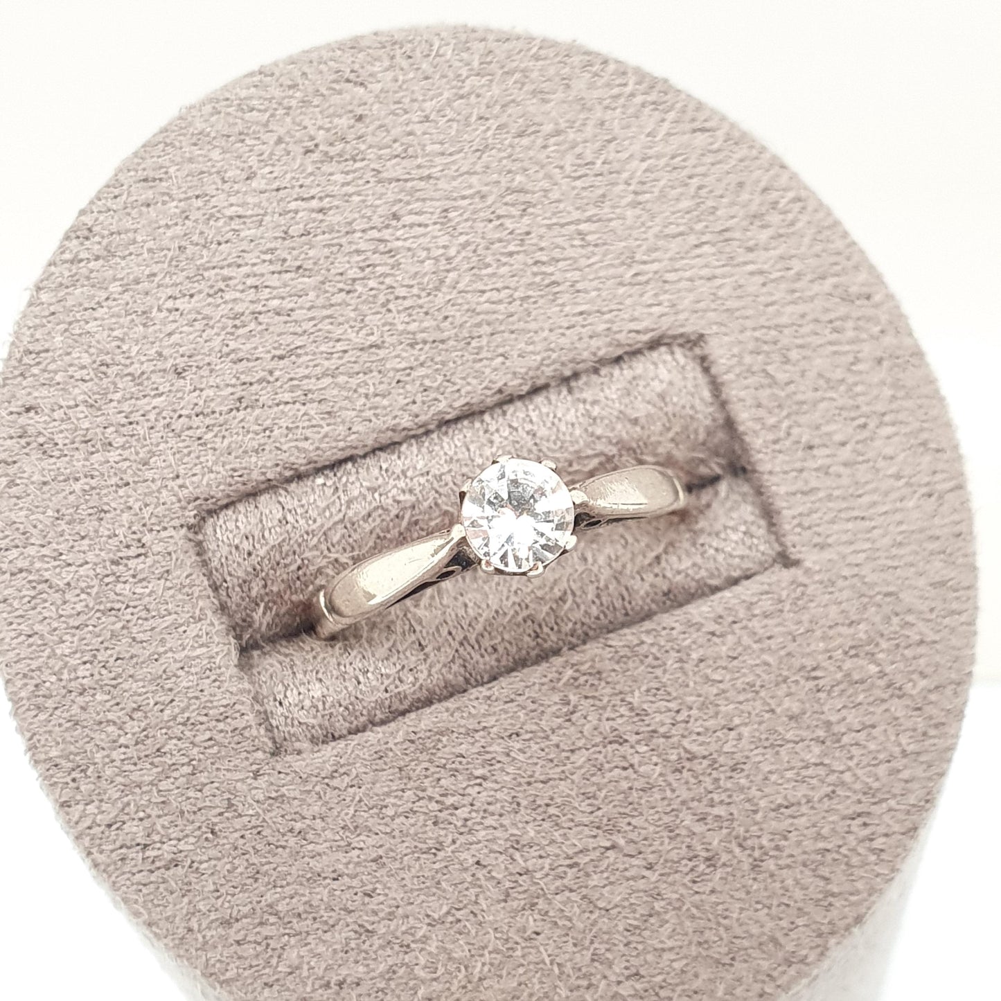 Antique Art Deco 9ct Gold White Spinel Ring Solitaire Solid Silver Rose Gold 9k 375 Genuine Gemstone 1920s Vintage Cocktail Jewelry