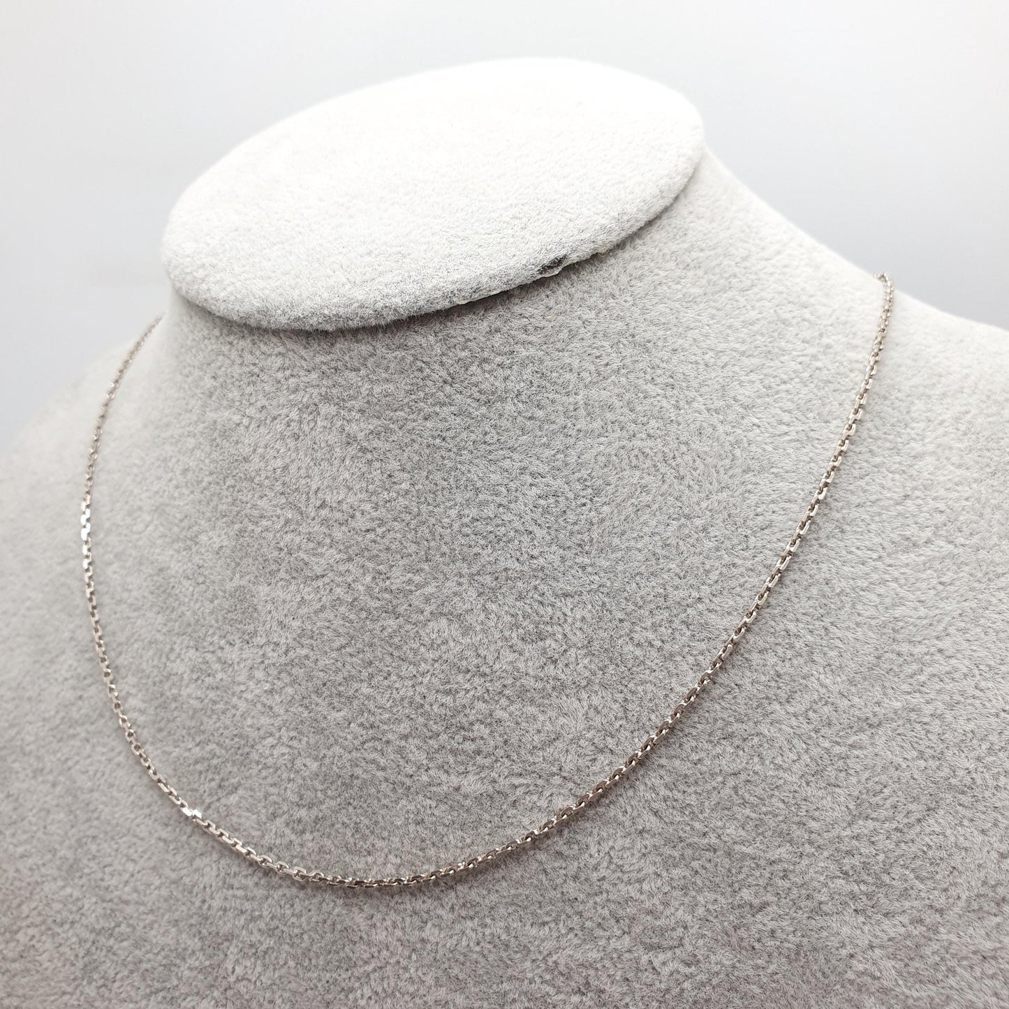 Antique Solid Silver Chain Necklace Cable Anchor Link 43cm 16.9" 2.78g Trace Oval Links Genuine Fine Womens Vintage Retro Jewelry Jewellery