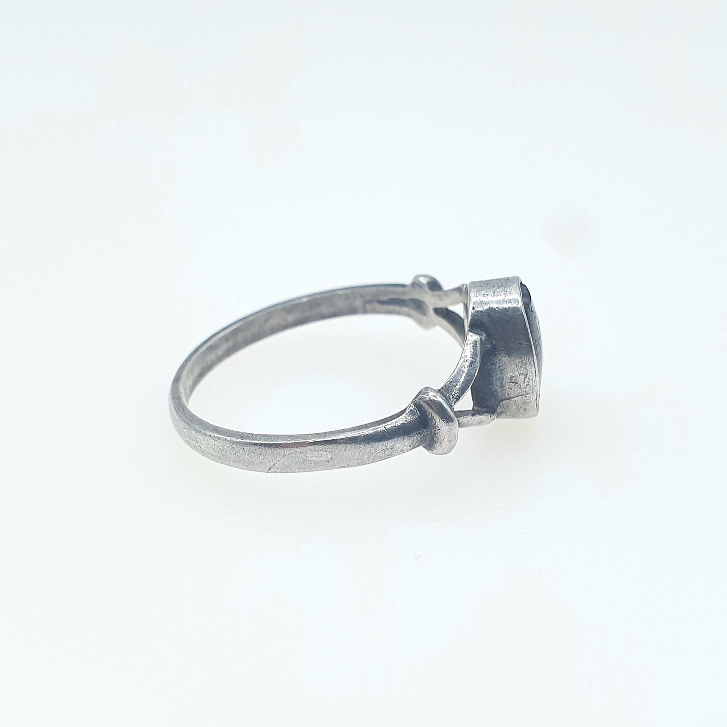 Vintage Sterling Silver Blue John Ring Oval Cabochon Signet Fluorite Gemstone Bleu Jaune Rare Gemstone Jewelry Jewellery
