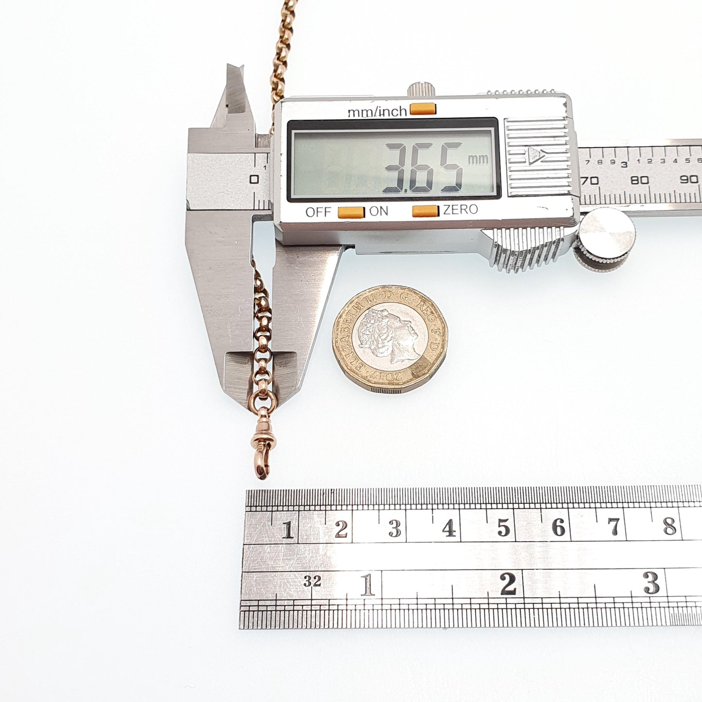 Antique Victorian 9ct Gold Belcher Chain Necklace Long Guard Solid 9k 375 Rose Gold Dog Clip 73cm 16.08g Vintage Jewelry Jewellery