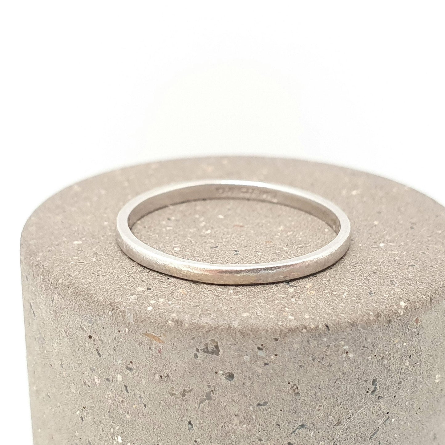 Antique Platinum Band Ring Art Deco Wedding Bands Solid 1920s Genuine Vintage Full Band Mens Womens Jewelry