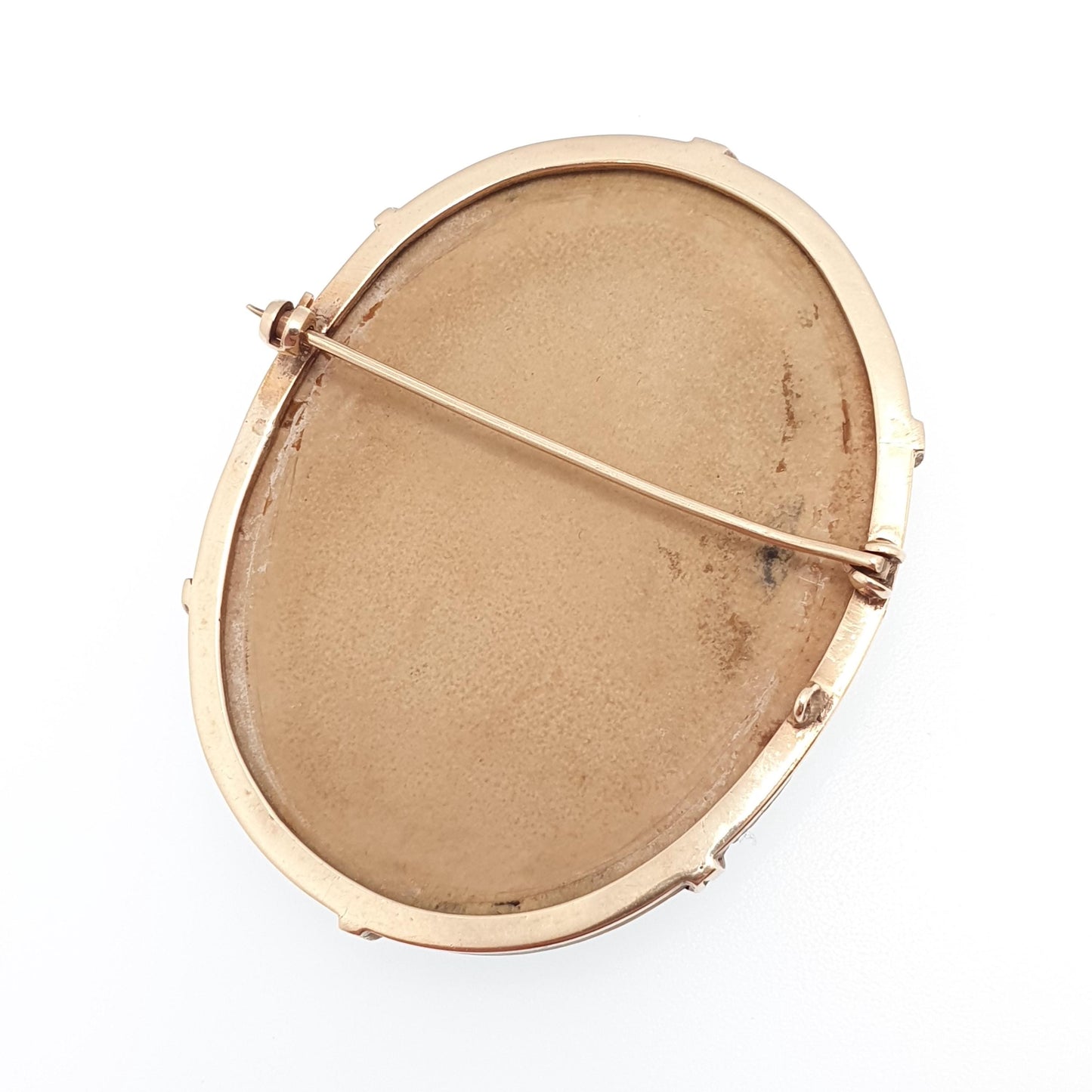 Antique 9ct Gold Lava Cameo Brooch Very Large Solid 9k 9kt High Relief Goddess Ram Goat Grapes Italian Jewelry Jewellery