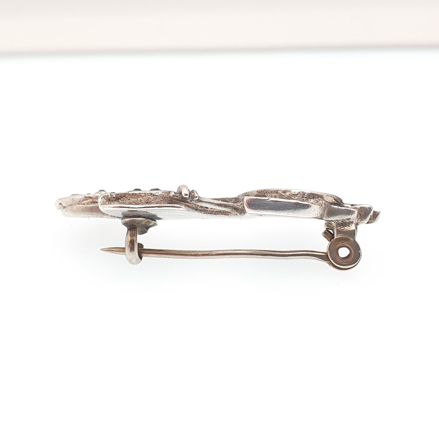 Antique Solid Silver Car Brooch Diamond Paste Automobile Collectible Sweetheart Vintage Womens Jewelry Jewellery