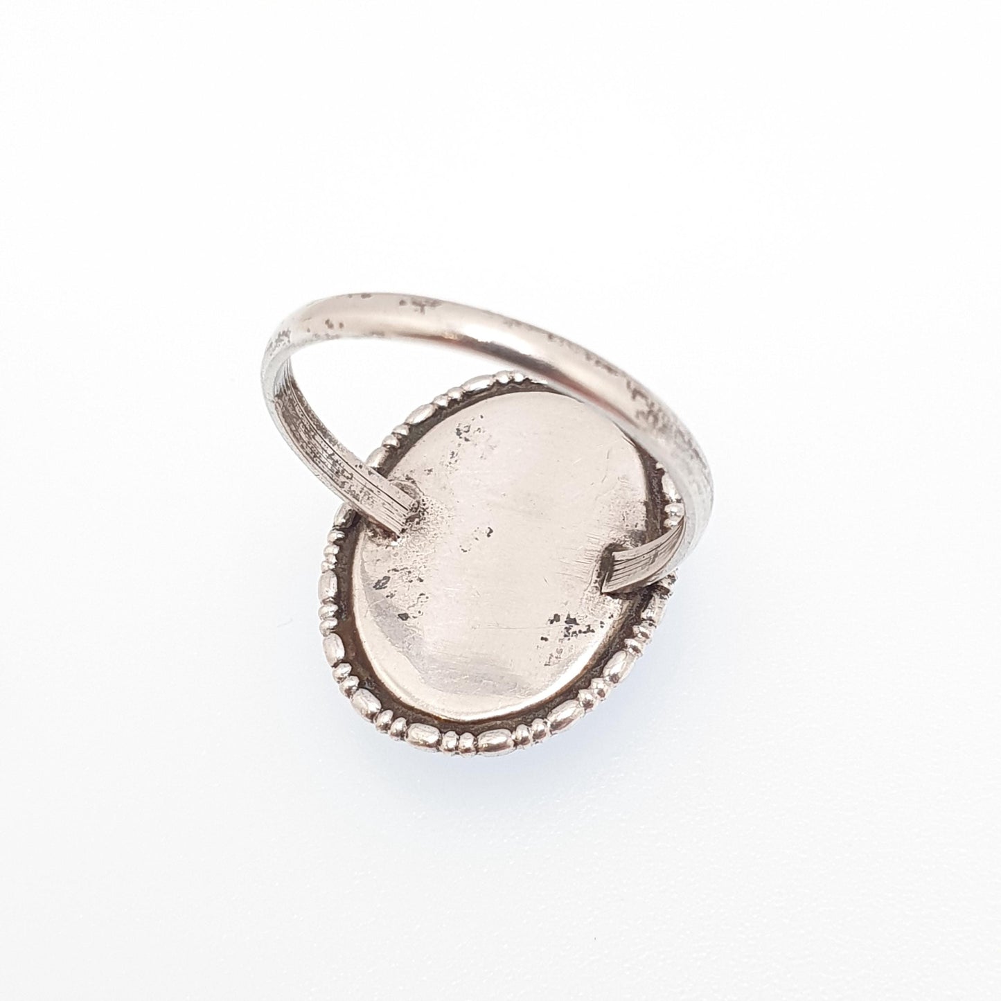 Antique Sterling Silver Butterfly Wing Ring Large Oval TLM Art Deco Genuine Morpho Vintage Blue Womens Jewellery Jewelry