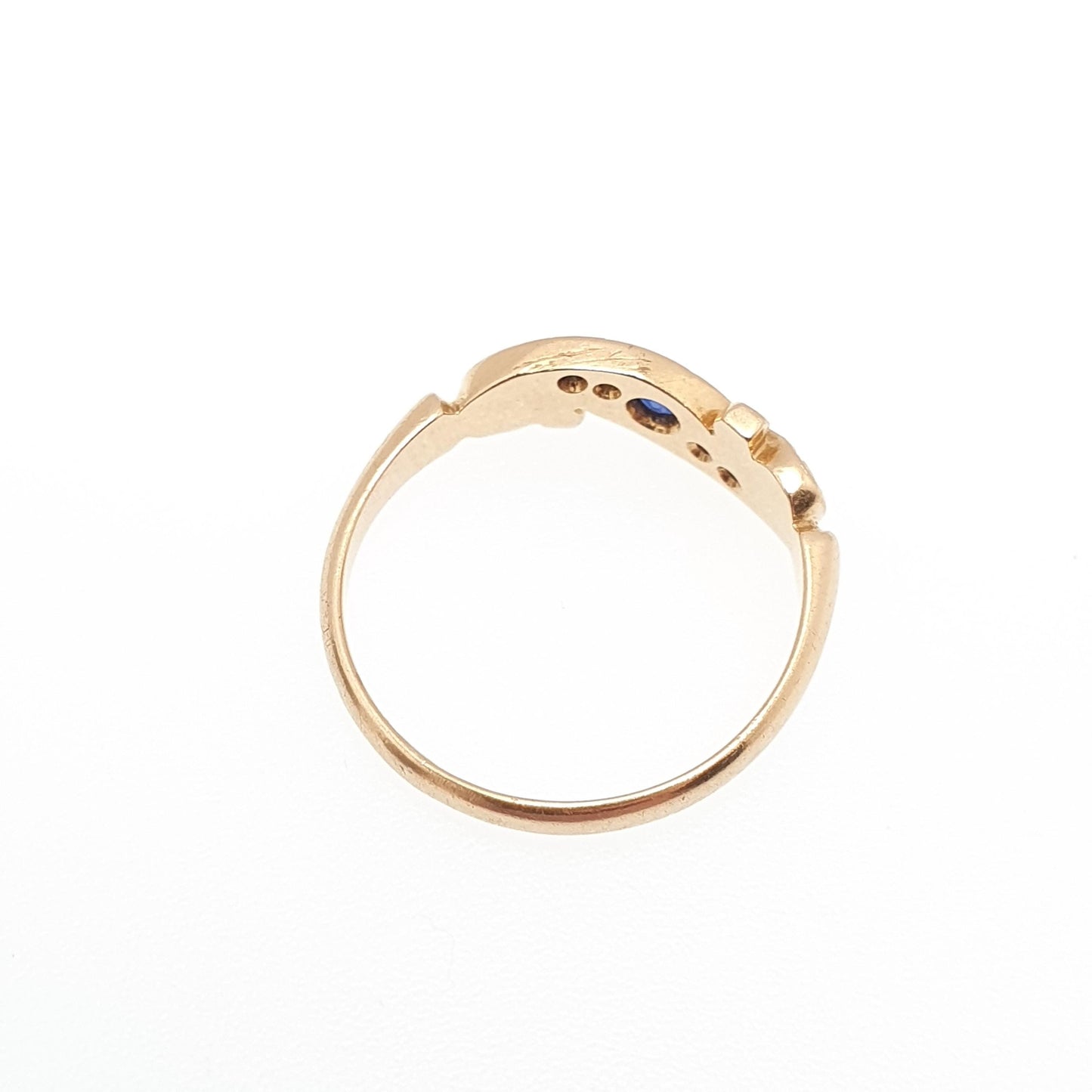 Antique 18ct Gold Sapphire & Diamond Ring Victorian Solid 18k 750 1899 Hallmark Five Natural Gemstones Vintage Jewelry Jewellery