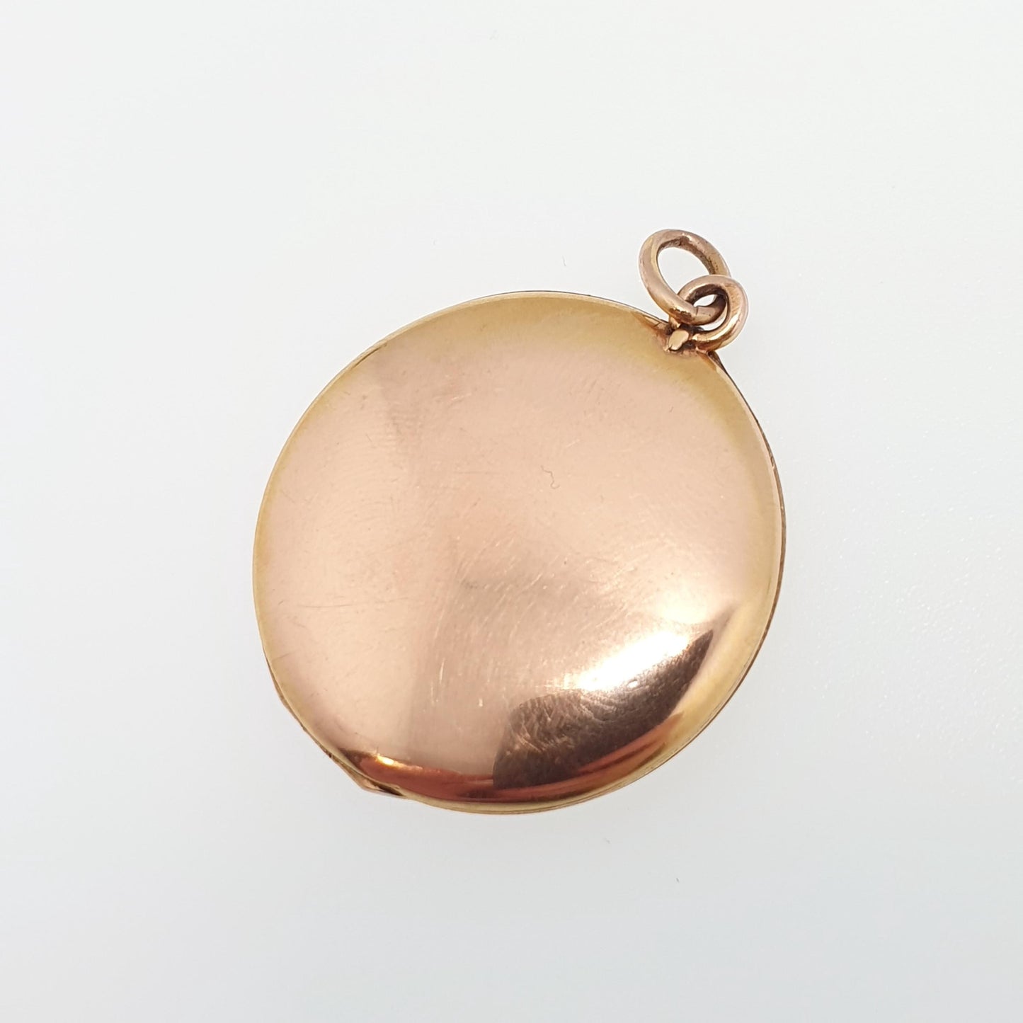 Antique Rolled Gold Locket Sapphire Paste Seed Pearl Necklace Pendant Filled Round Circle Rose & Yellow Vintage Jewellery Jewelry