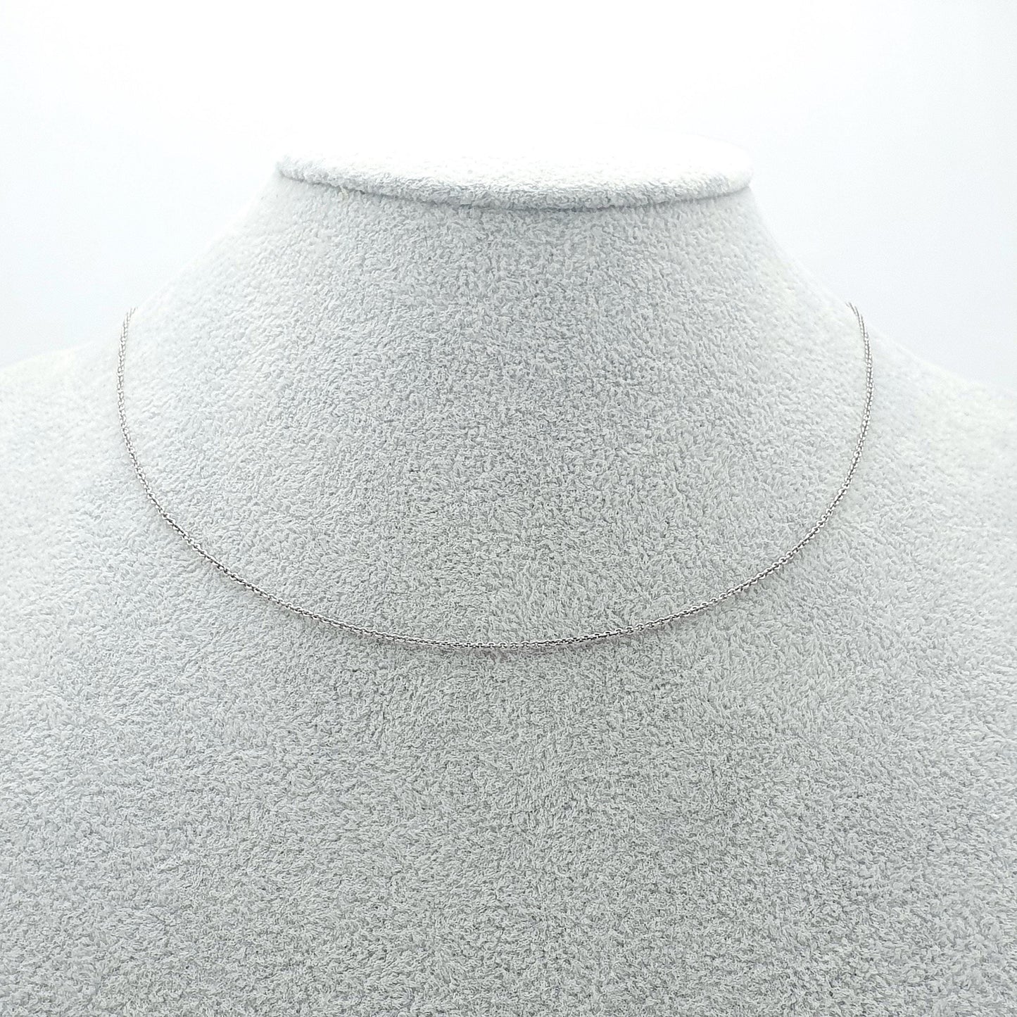 Antique Solid Silver Cable Link Chain Necklace Oval Trace Link Art Deco Genuine Fine 45cm 1.55g Womens Vintage Retro Jewelry Jewellery