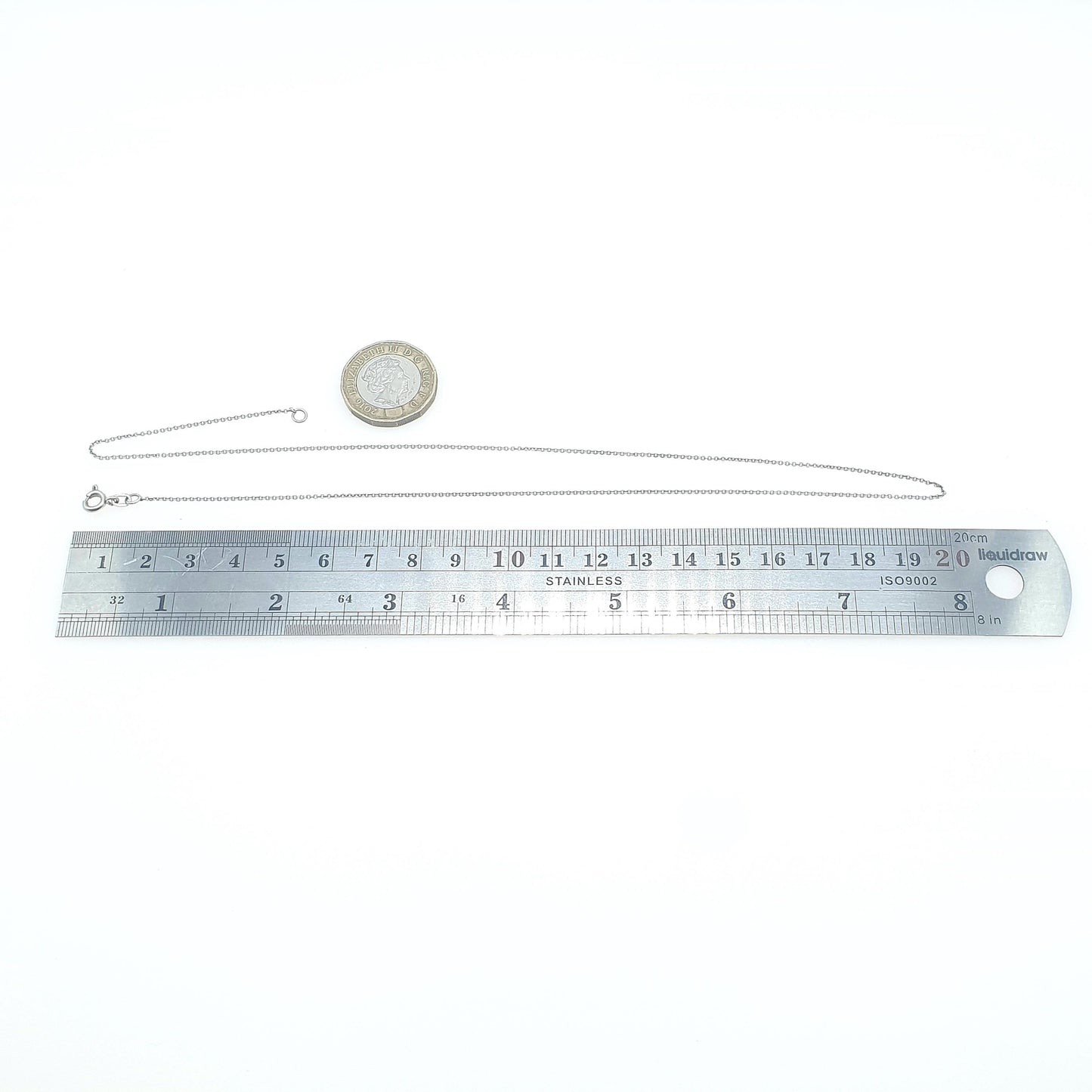 Antique Solid Silver Cable Link Chain Necklace Oval Trace Link Art Deco Genuine Fine 45cm 1.55g Womens Vintage Retro Jewelry Jewellery