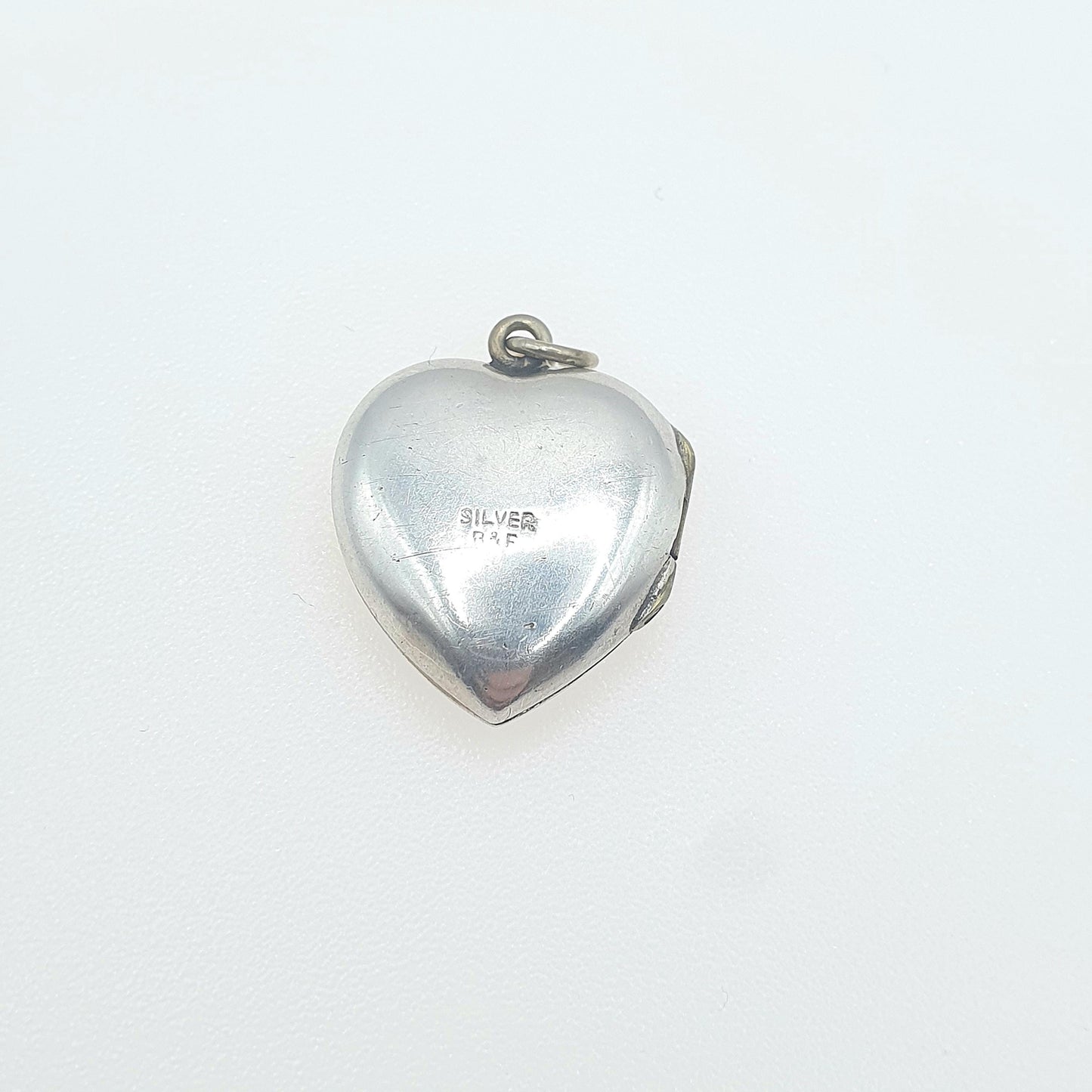 Antique Solid Silver Heart Locket Engraved Front Love Gift Back and Front Necklace Pendant Womens Jewelry Jewellery