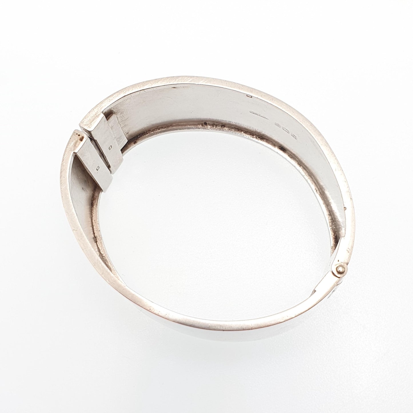 Old Vintage Sterling Silver Snap Bracelet Bangle 1934 Hallmarked Heavy Thick Chunky 30.71g Engraved 925 Womens Jewelry Jewellery