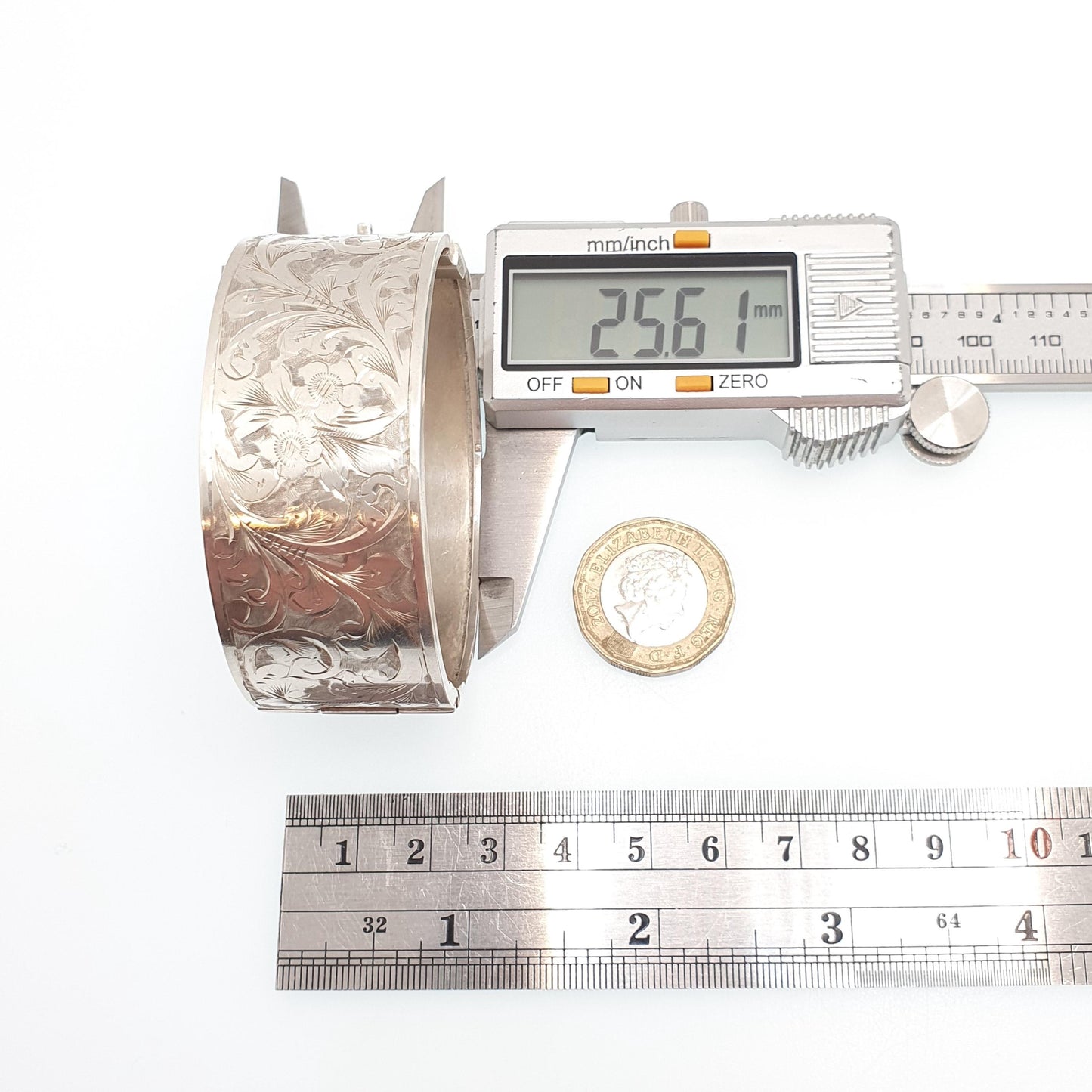 Old Vintage Sterling Silver Snap Bracelet Bangle 1934 Hallmarked Heavy Thick Chunky 30.71g Engraved 925 Womens Jewelry Jewellery