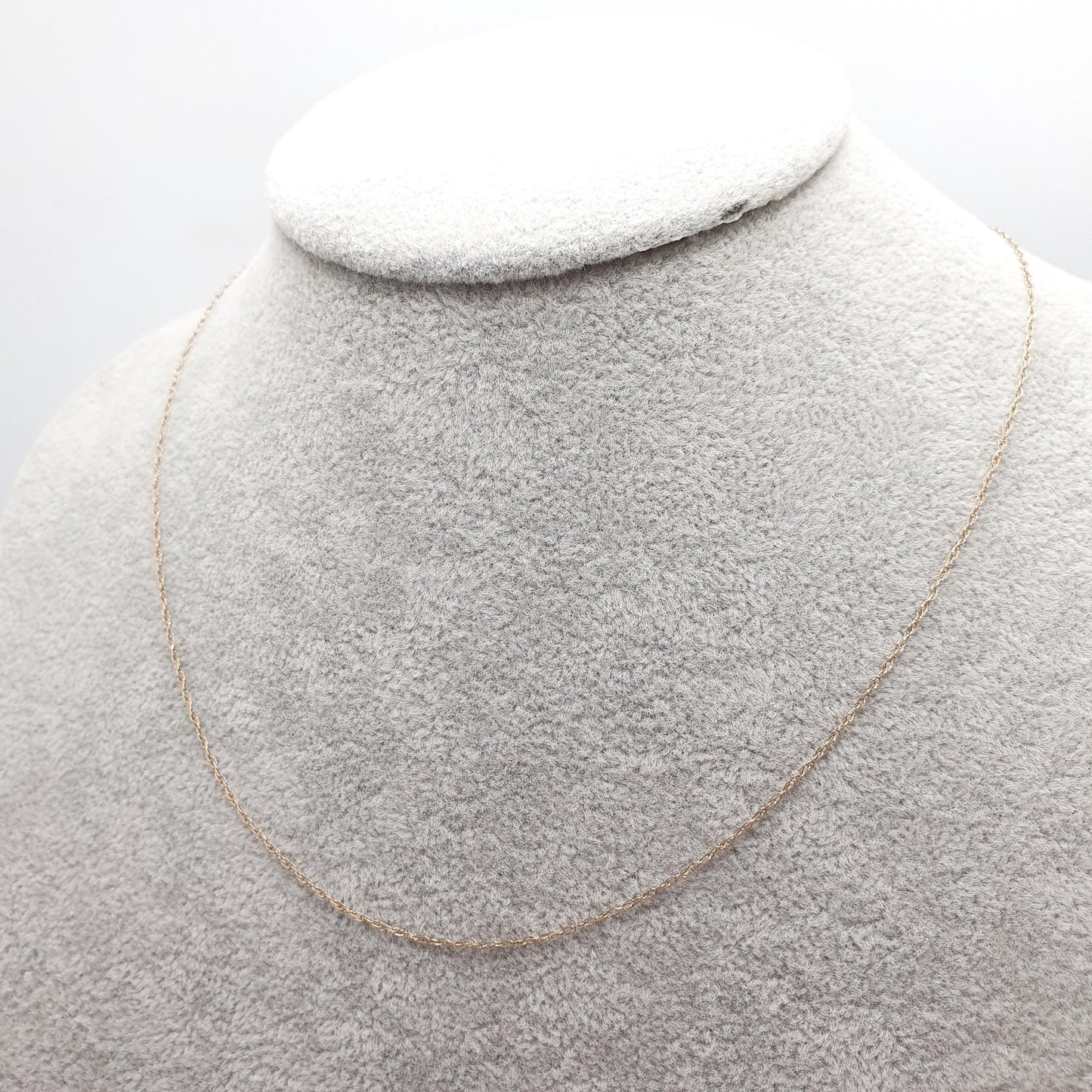 Vintage 9k 9ct Gold Chain Necklace Rope Link 47cm 18.5" 0.60g Twisting Cable Link Helix Long Fine Solid 375 Jewelry Jewellery