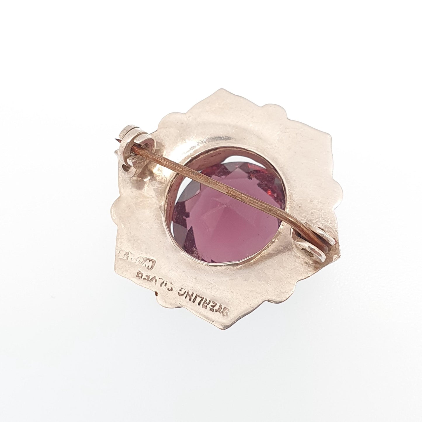 Old Vintage Scottish Sterling Silver Jasper Agate Brooch Pin Amethyst Paste Jasper Antique Victorian Style Jewelry Jewellery