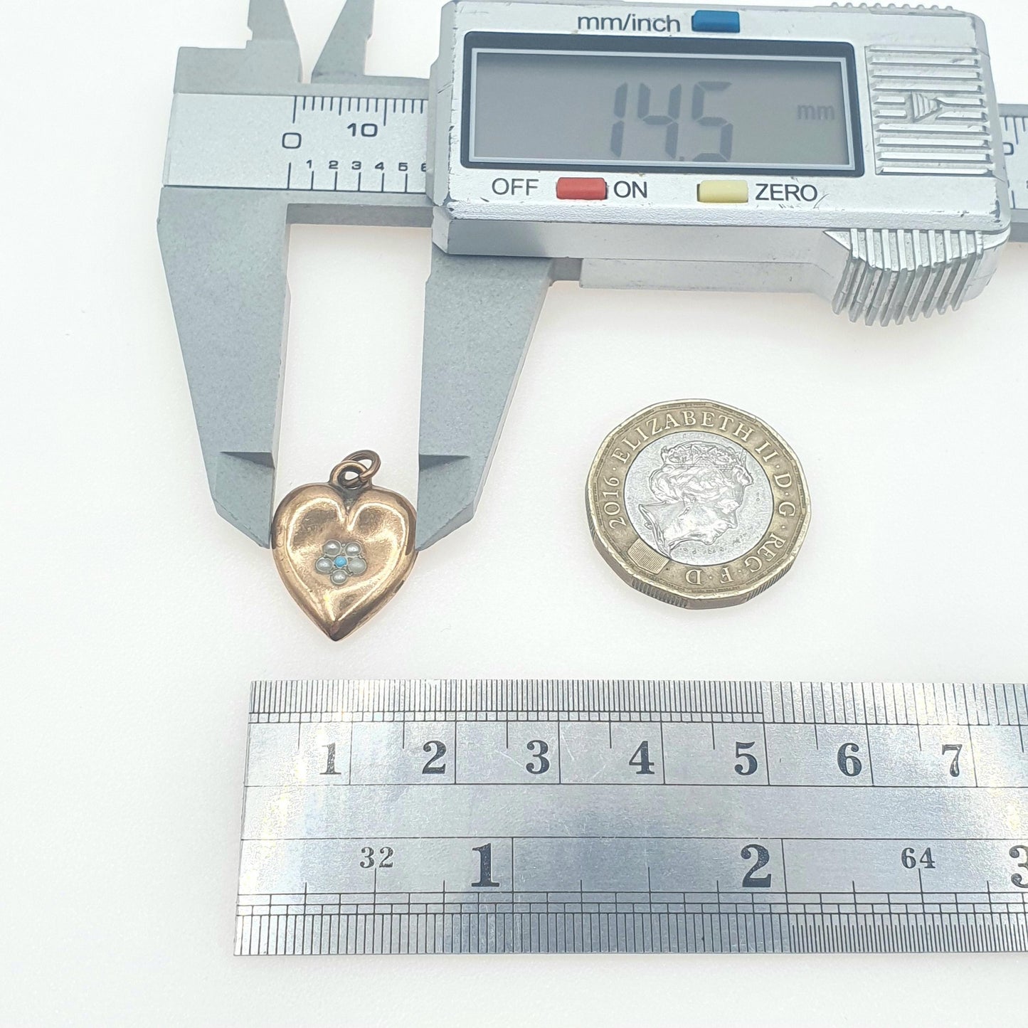 Antique Victorian Rolled Gold Heart Faux Seed Pearl Turquoise Necklace Pendant Charm Puffer Gold Filled Womens Jewelry Vintage Jewellery