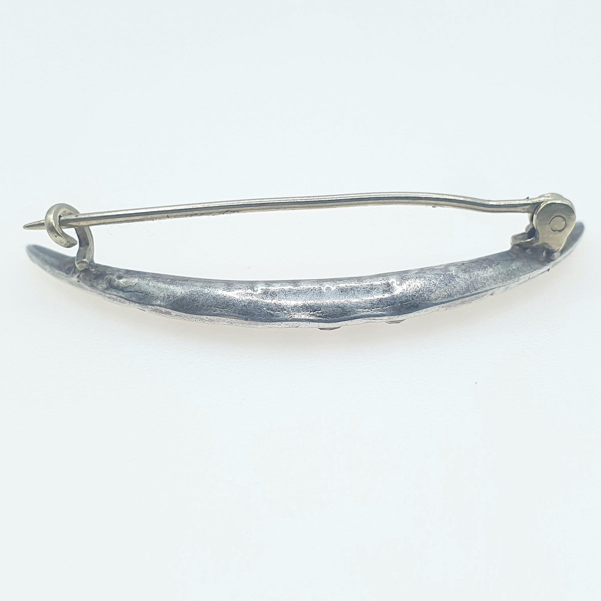 Antique Solid Silver Crescent Moon Diamond Paste Brooch Victorian Sparkly Vintage Celestial Womens Jewelry Jewellery 1800s Genuine